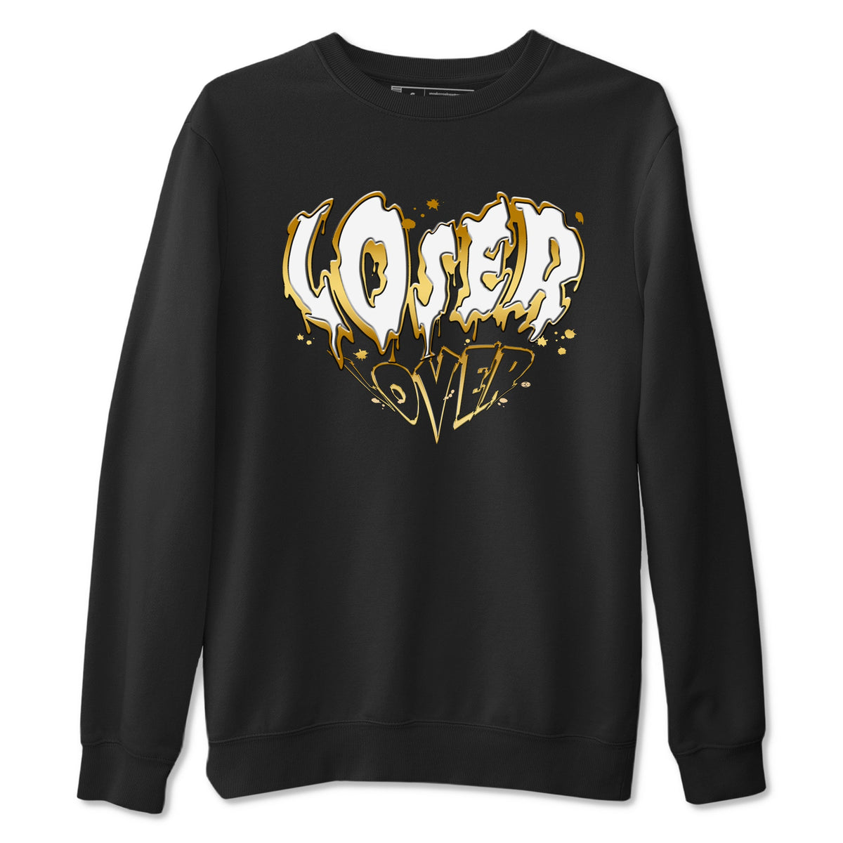 AJ1 Black And Gold shirts to match jordans Melting Loser Lover sneaker match tees Jordan 1 High OG Black And Gold Drip Gear Zone unisex cotton Black 2 crew neck shirts