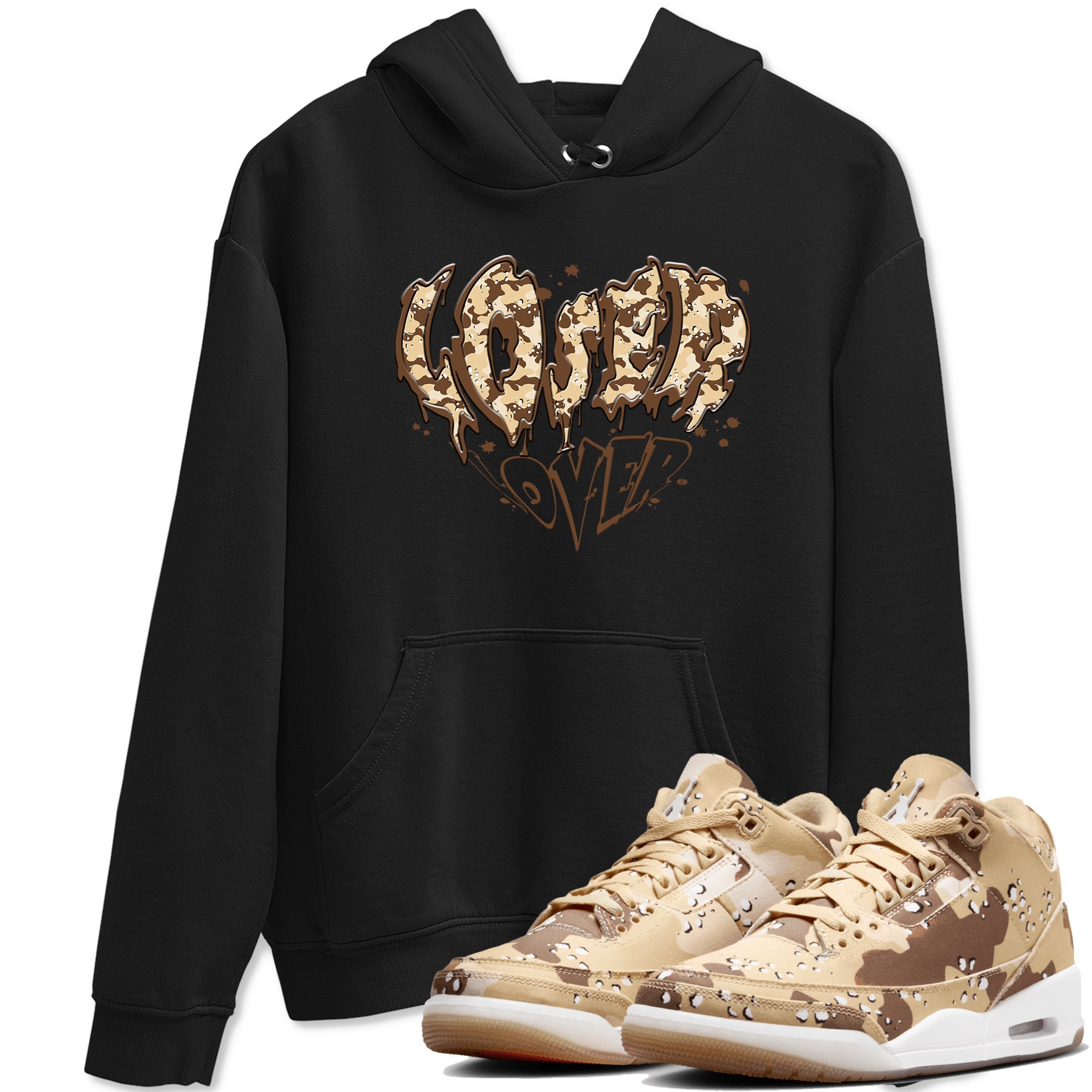 3s Desert Camo shirts to match jordans Melting Loser Lover sneaker match tees Air Jordan 3 Desert Camo Drip Gear Zone streetwear brand Black 1 unisex cotton tee
