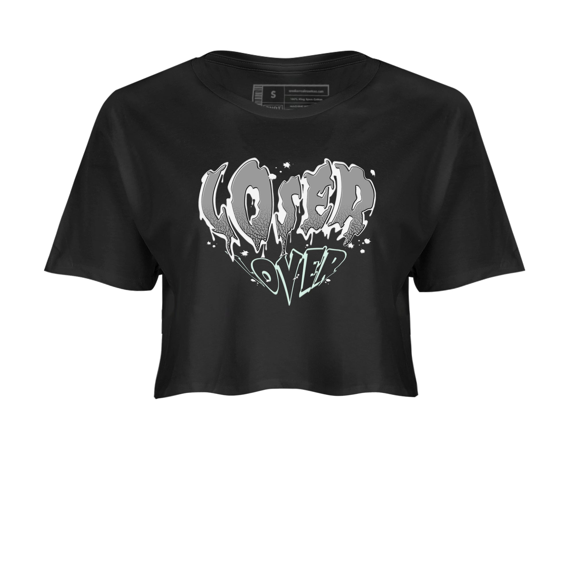 3s Green Glow shirt to match jordans Melting Loser Lover sneaker tees Air Jordan 3 Green Glow Drip Gear Zone Black 2 crop length shirt