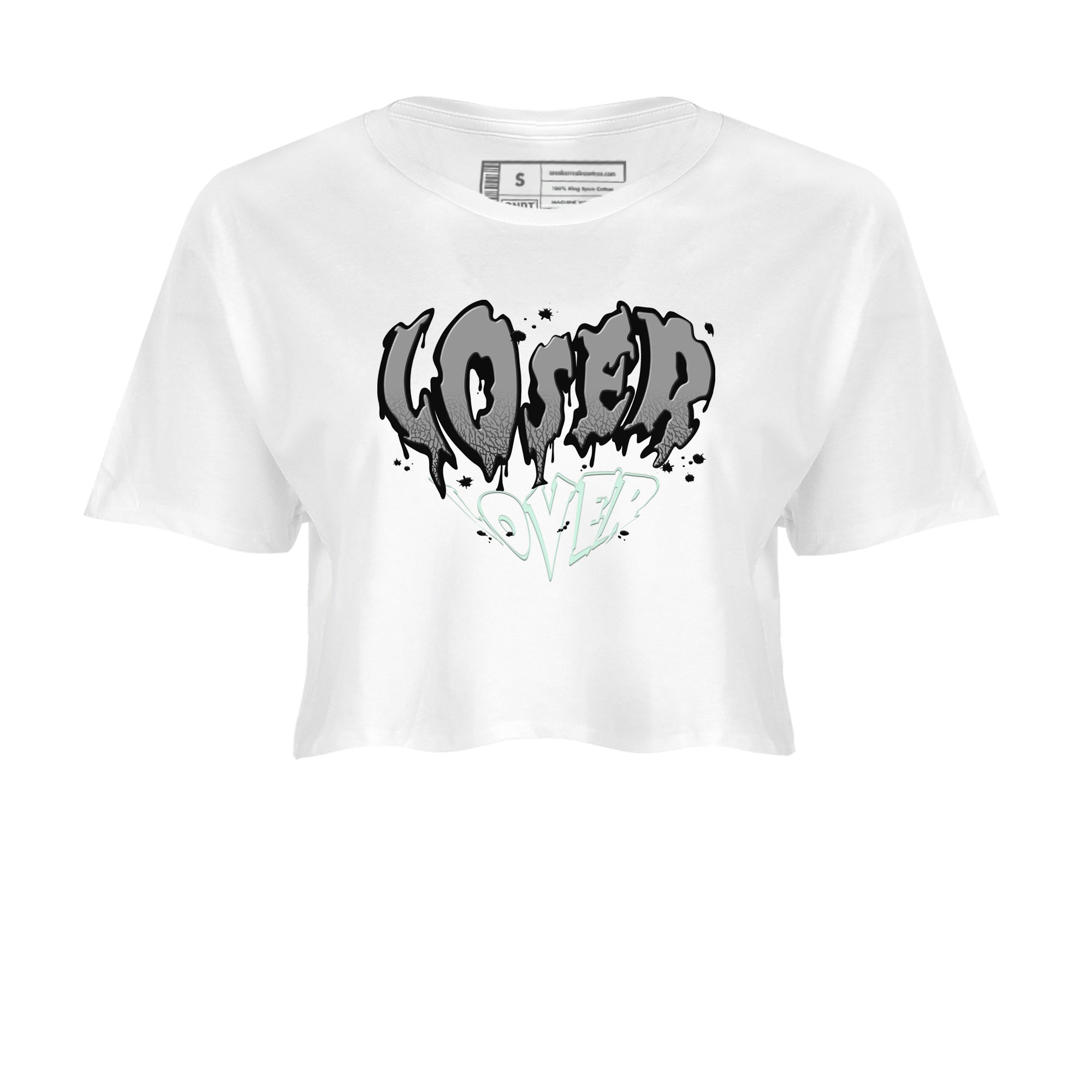 3s Green Glow shirt to match jordans Melting Loser Lover sneaker tees Air Jordan 3 Green Glow Drip Gear Zone White 2 crop length shirt