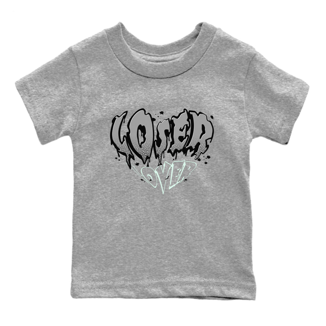 3s Green Glow shirt to match jordans Melting Loser Lover sneaker tees Air Jordan 3 Green Glow Drip Gear Zone baby toddler Heather Grey 2 cotton Shirt