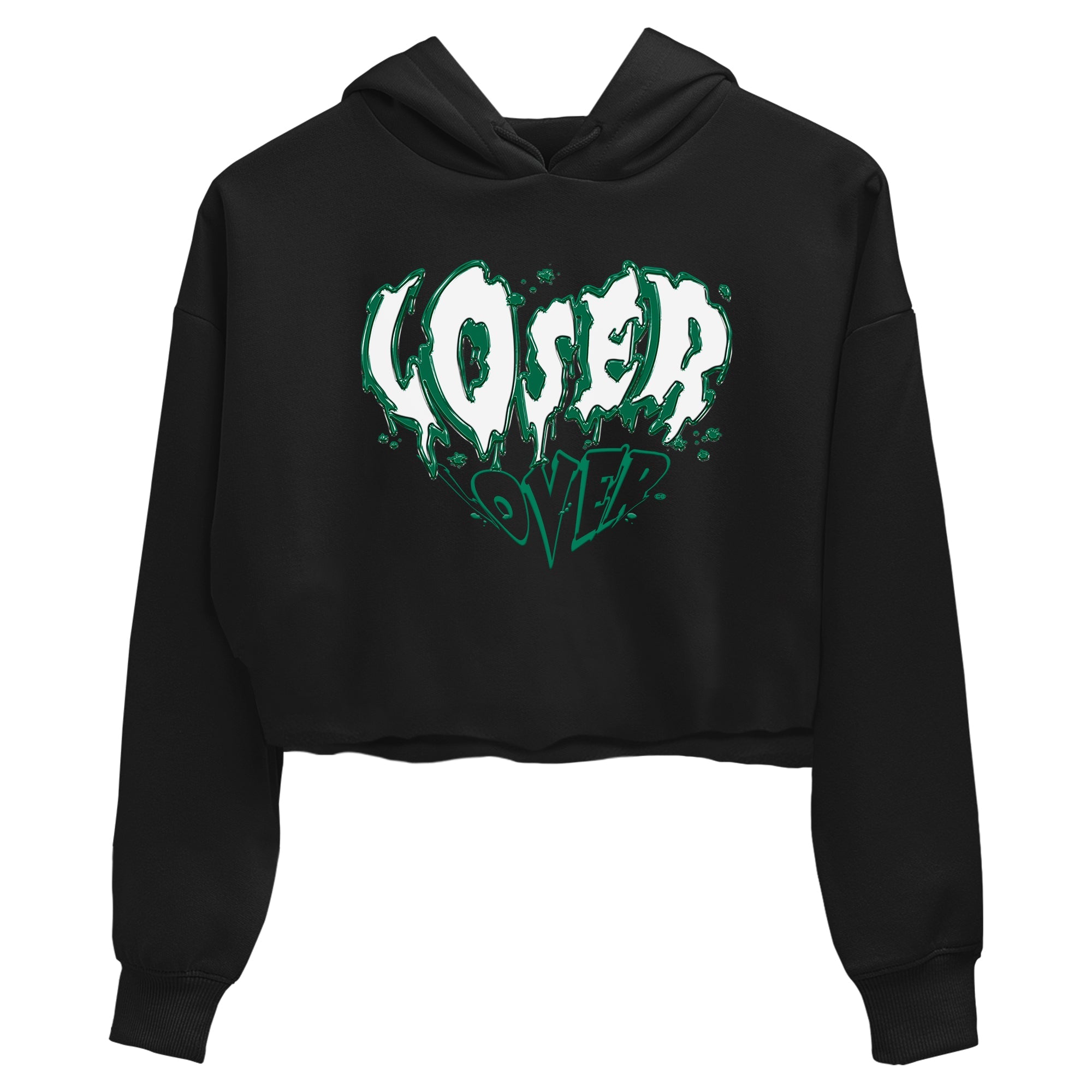 4s Oxidized Green shirts to match jordans Melting Loser Lover sneaker match tees Air Jordan 4 Oxidized Green Drip Gear Zone streetwear brand Black 2 crop tee