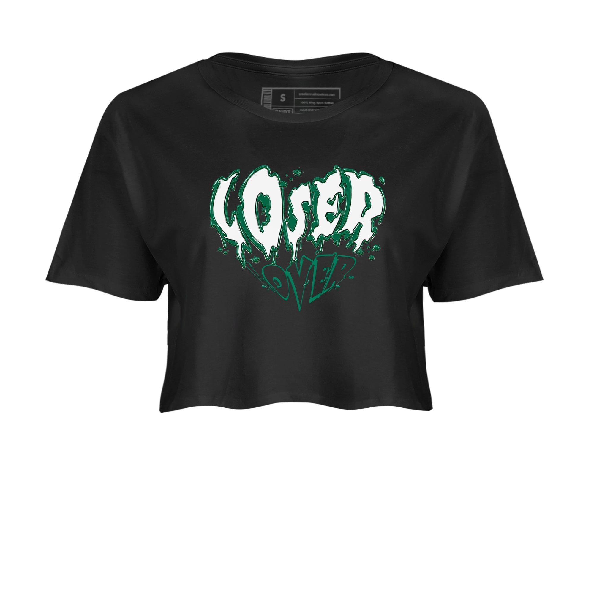 4s Oxidized Green shirts to match jordans Melting Loser Lover sneaker match tees Air Jordan 4 Oxidized Green Drip Gear Zone streetwear brand Black 2 crop tee