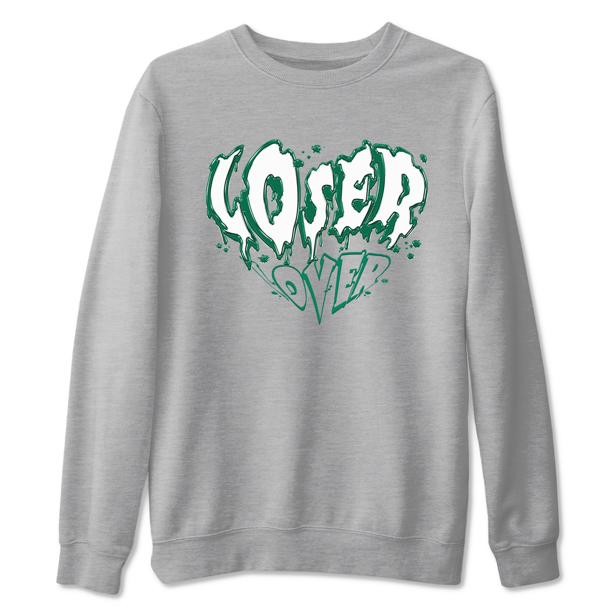 4s Oxidized Green shirts to match jordans Melting Loser Lover sneaker match tees Air Jordan 4 Oxidized Green Drip Gear Zone streetwear brand Heather Grey 2 unisex cotton tee