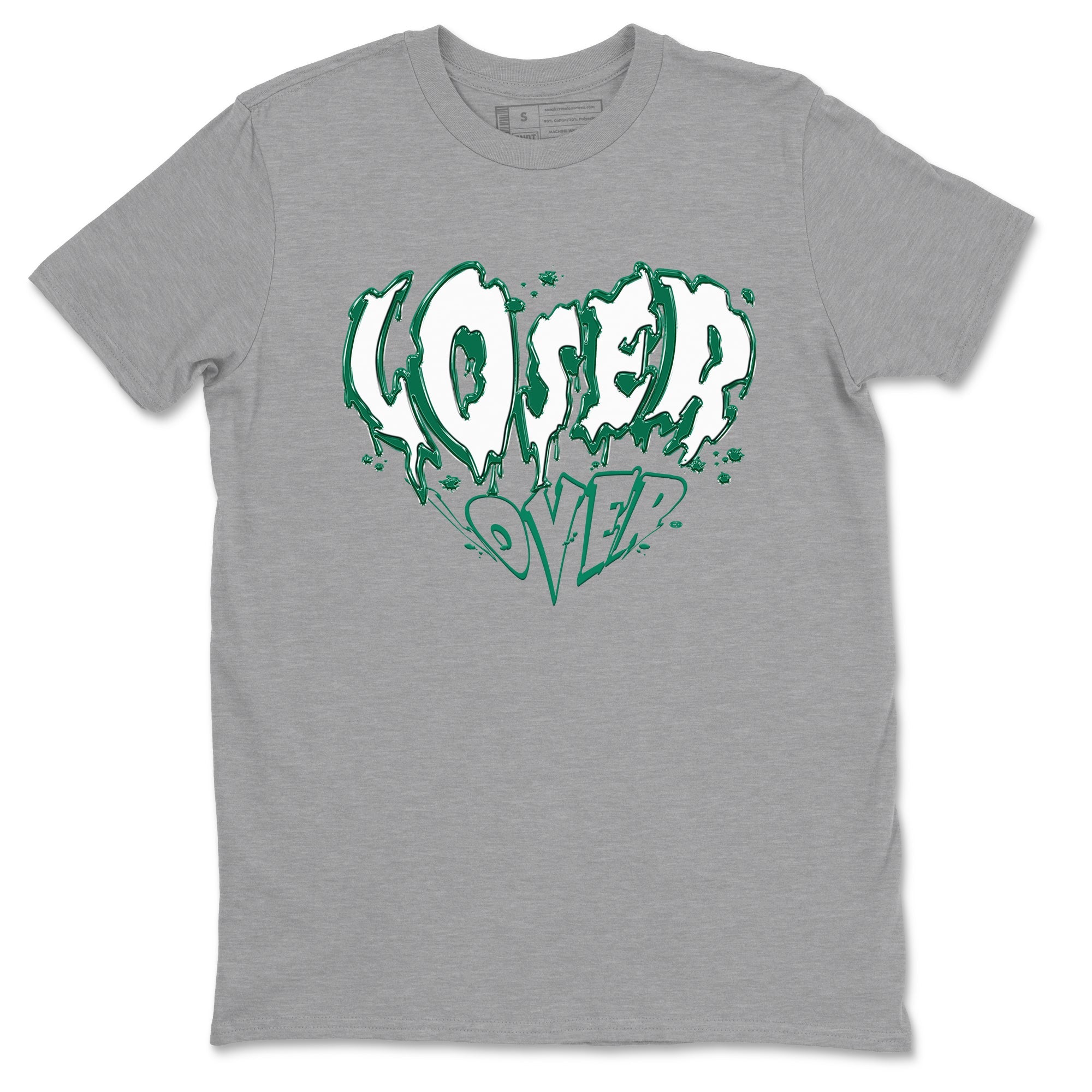 4s Oxidized Green shirts to match jordans Melting Loser Lover sneaker match tees Air Jordan 4 Oxidized Green Drip Gear Zone streetwear brand Heather Grey 2 unisex cotton tee