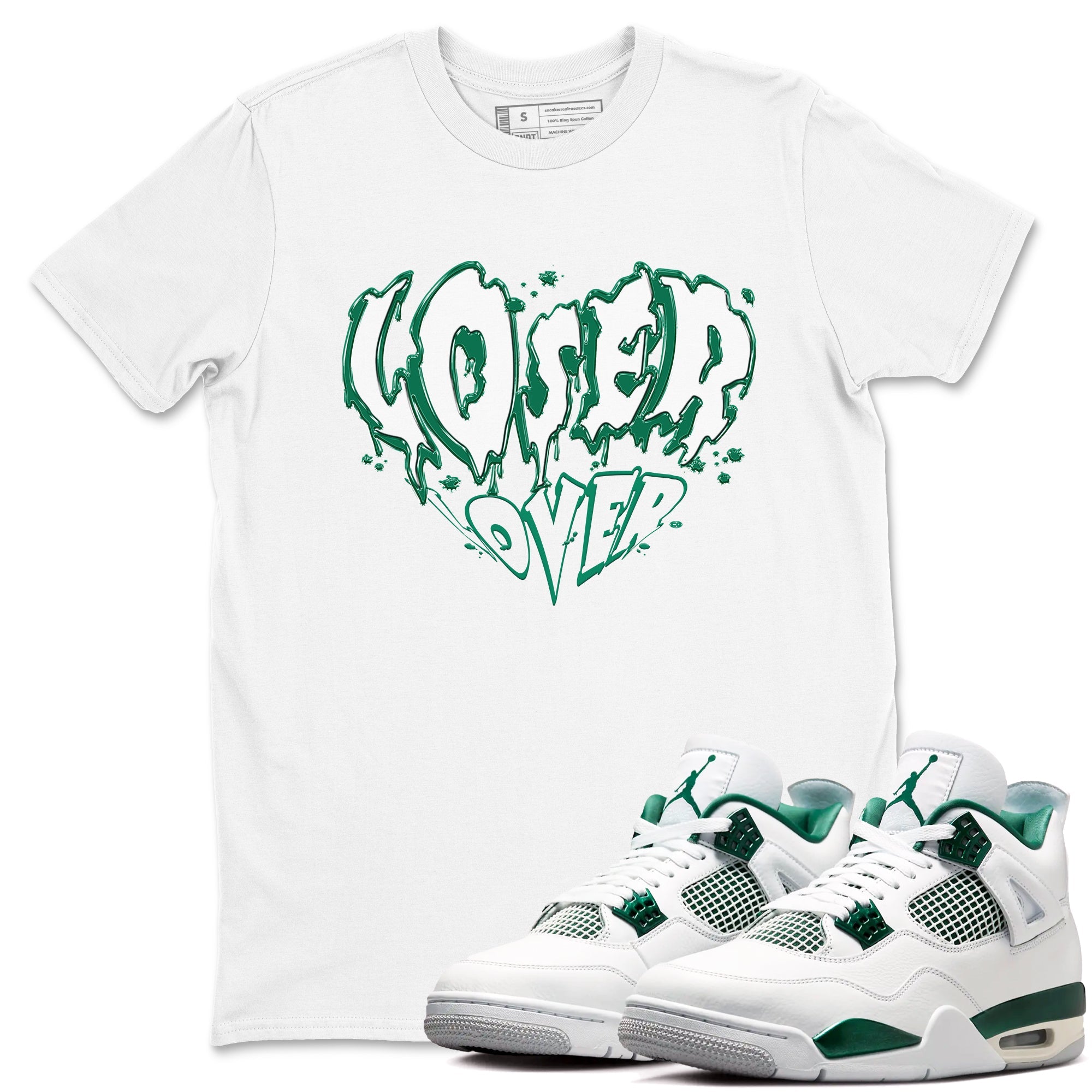 4s Oxidized Green shirts to match jordans Melting Loser Lover sneaker match tees Air Jordan 4 Oxidized Green Drip Gear Zone streetwear brand White 1 unisex cotton tee
