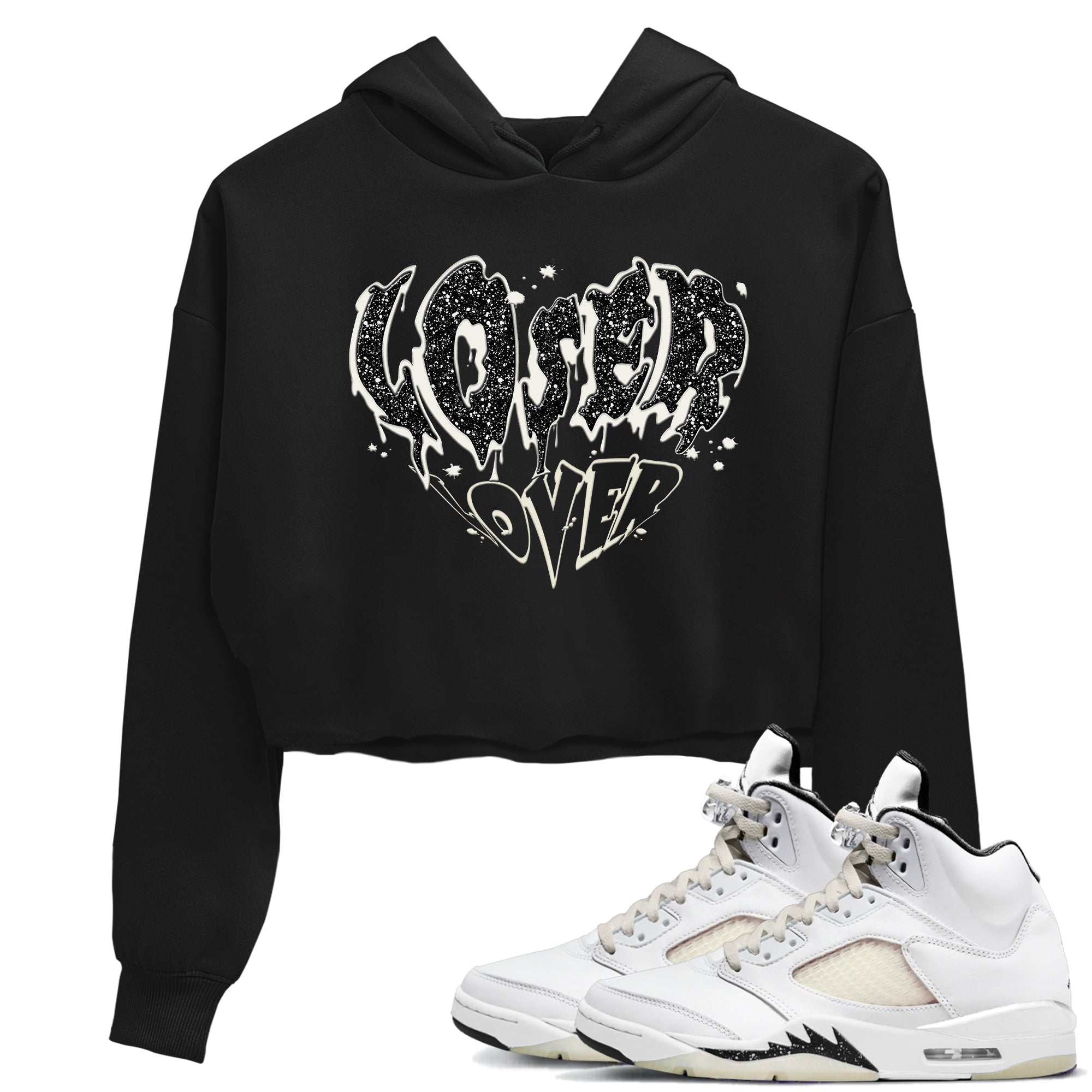 5s Sail shirt to match jordans Melting Loser Lover sneaker tees Air Jordan 5 Sail Drip Gear Zone Black 1 crop length shirt