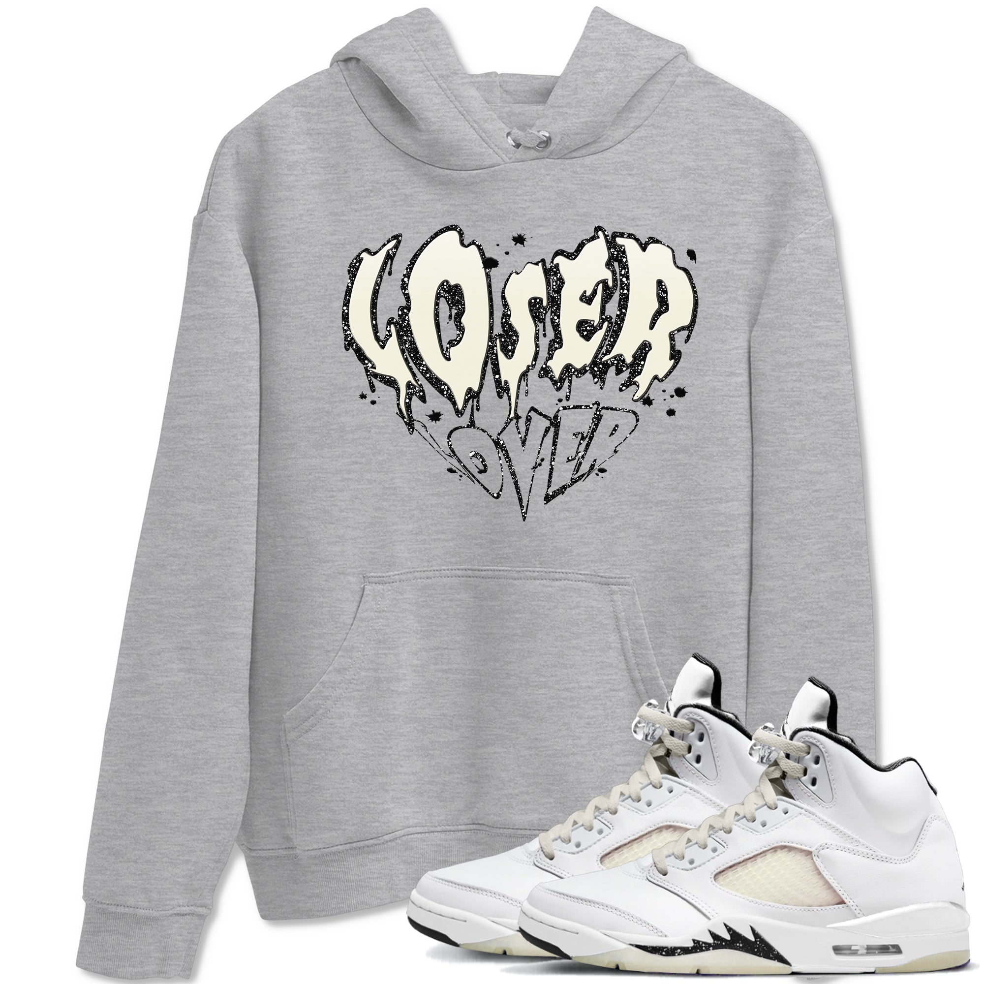 5s Sail shirt to match jordans Melting Loser Lover sneaker tees Air Jordan 5 Sail Drip Gear Zone unisex cotton Heather Grey 1 crew neck shirt