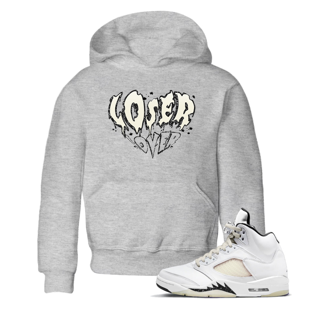 5s Sail shirt to match jordans Melting Loser Lover sneaker tees Air Jordan 5 Sail Drip Gear Zone baby toddler Heather Grey 1 cotton Shirt