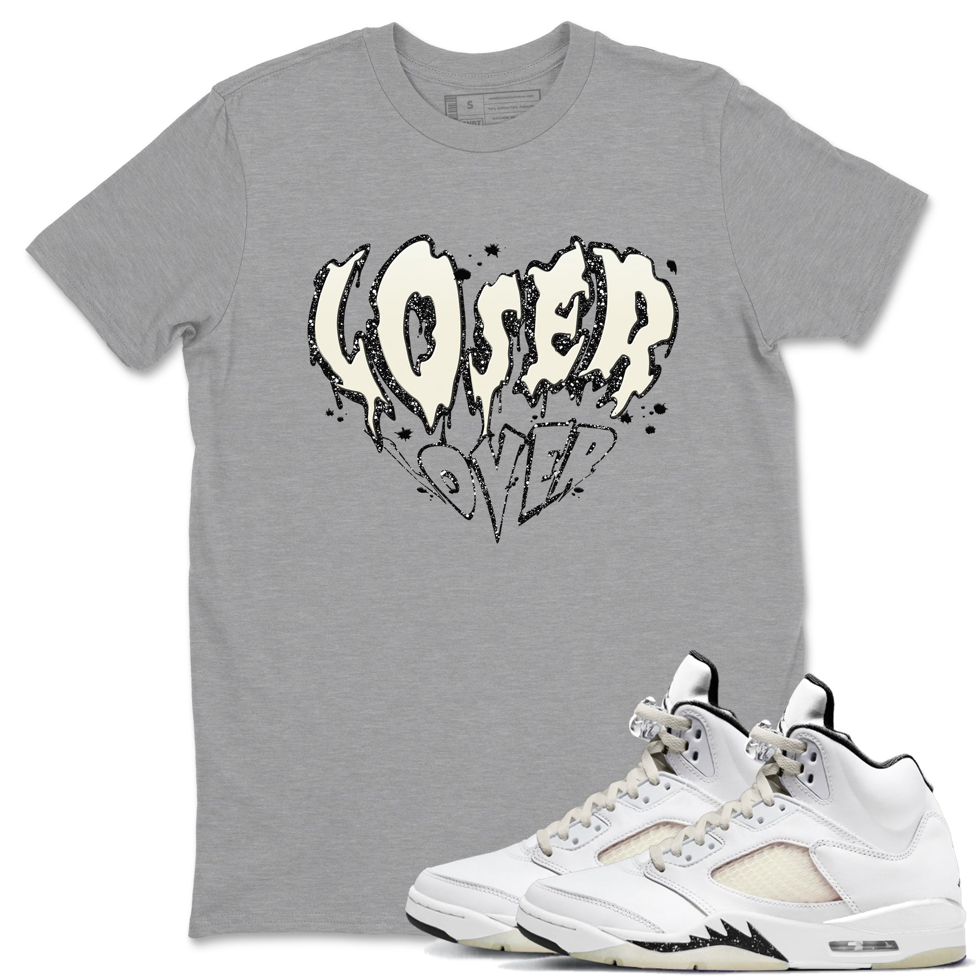 5s Sail shirt to match jordans Melting Loser Lover sneaker tees Air Jordan 5 Sail Drip Gear Zone unisex cotton Heather Grey 1 crew neck shirt