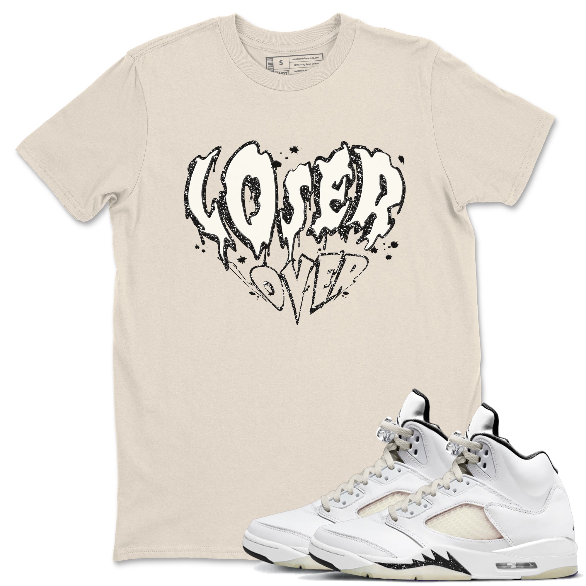 5s Sail shirt to match jordans Melting Loser Lover sneaker tees Air Jordan 5 Sail Drip Gear Zone unisex cotton Natural 1 crew neck shirt
