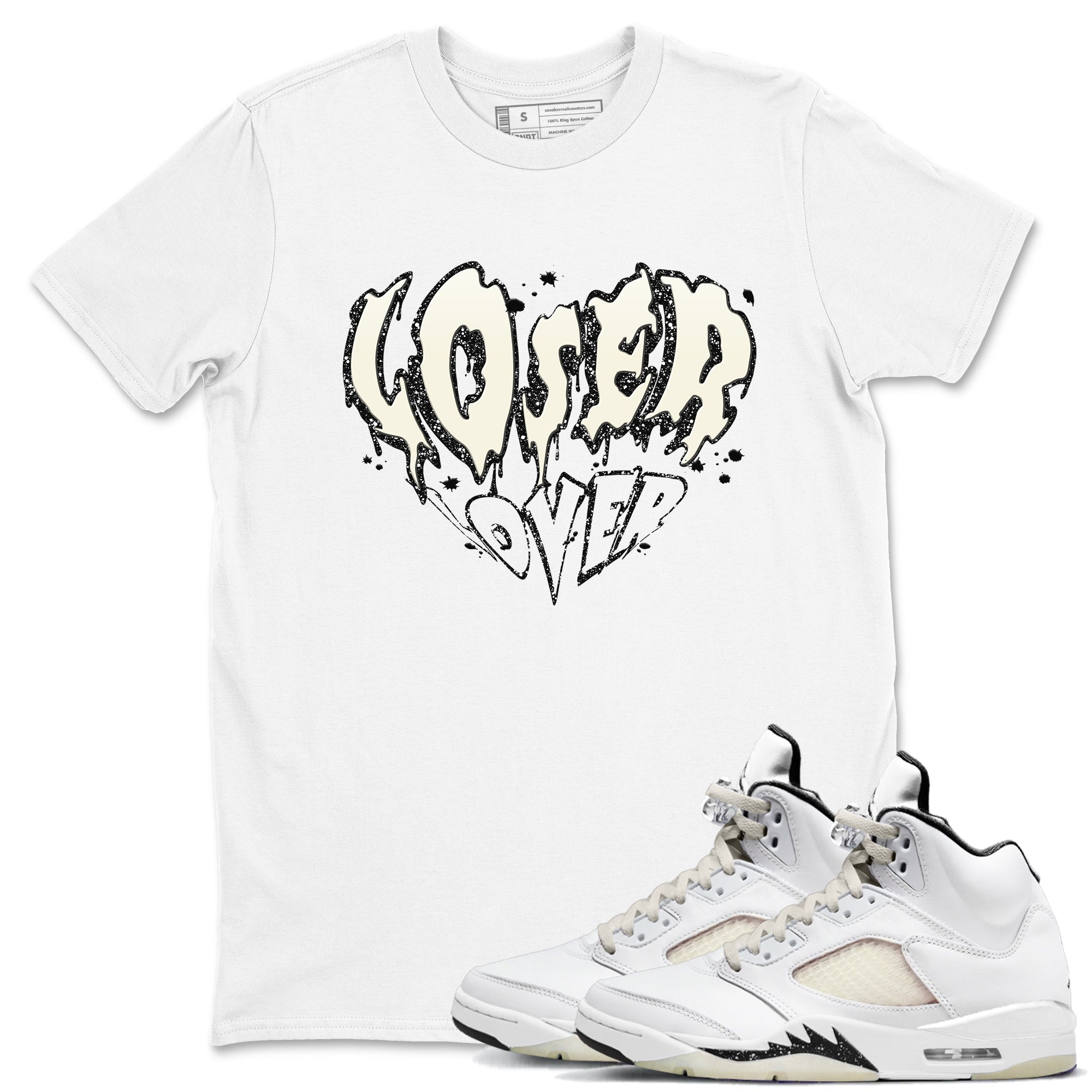 5s Sail shirt to match jordans Melting Loser Lover sneaker tees Air Jordan 5 Sail Drip Gear Zone unisex cotton White 1 crew neck shirt