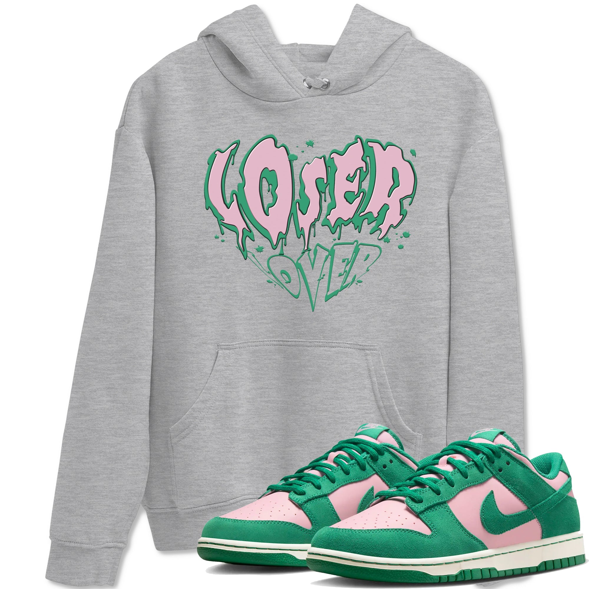 Dunk Low Medium Soft Pink Malachite shirt to match jordans Melting Loser Lover sneaker tees Dunk Retro SE Medium Soft Pink Malachite Drip Gear Zone unisex cotton Heather Grey 1 crew neck shirt