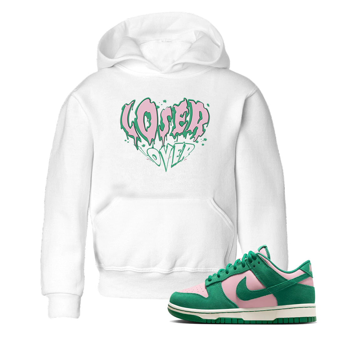 Dunk Low Medium Soft Pink Malachite shirt to match jordans Melting Loser Lover sneaker tees Dunk Retro SE Medium Soft Pink Malachite Drip Gear Zone baby toddler White 1 cotton Shirt