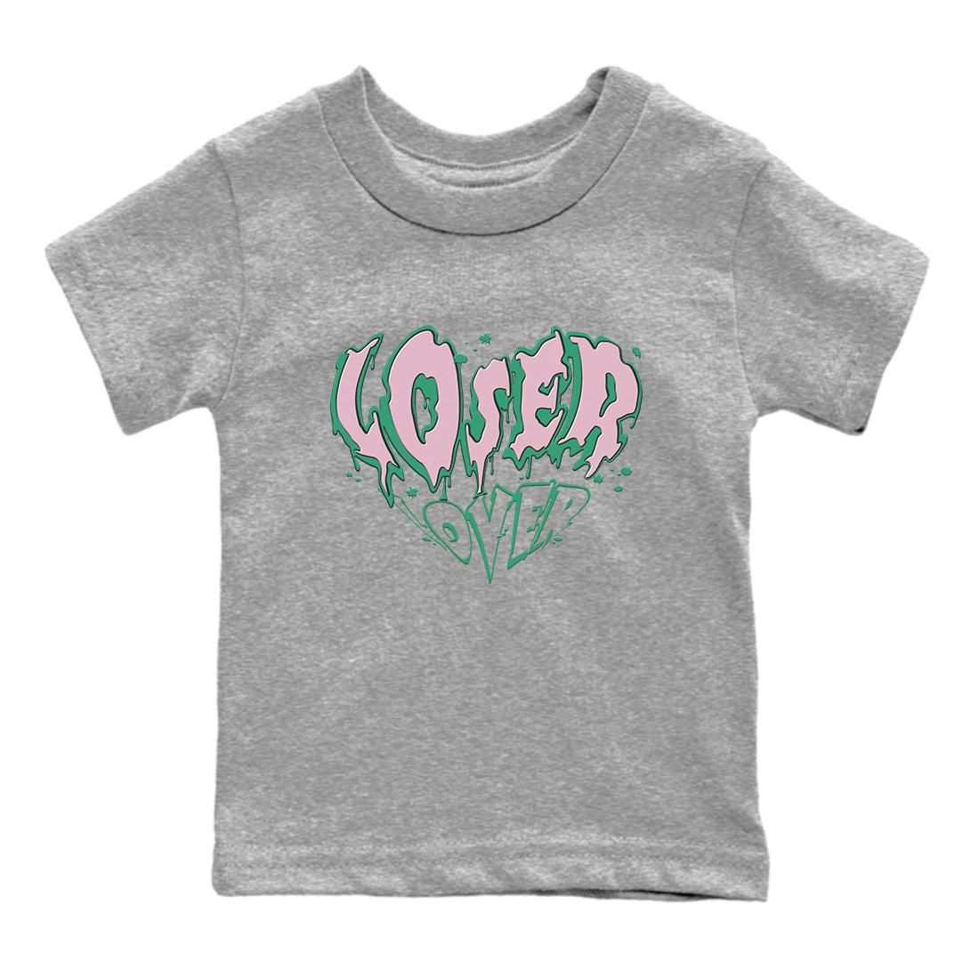 Dunk Low Medium Soft Pink Malachite shirt to match jordans Melting Loser Lover sneaker tees Dunk Retro SE Medium Soft Pink Malachite Drip Gear Zone baby toddler Heather Grey 2 cotton Shirt