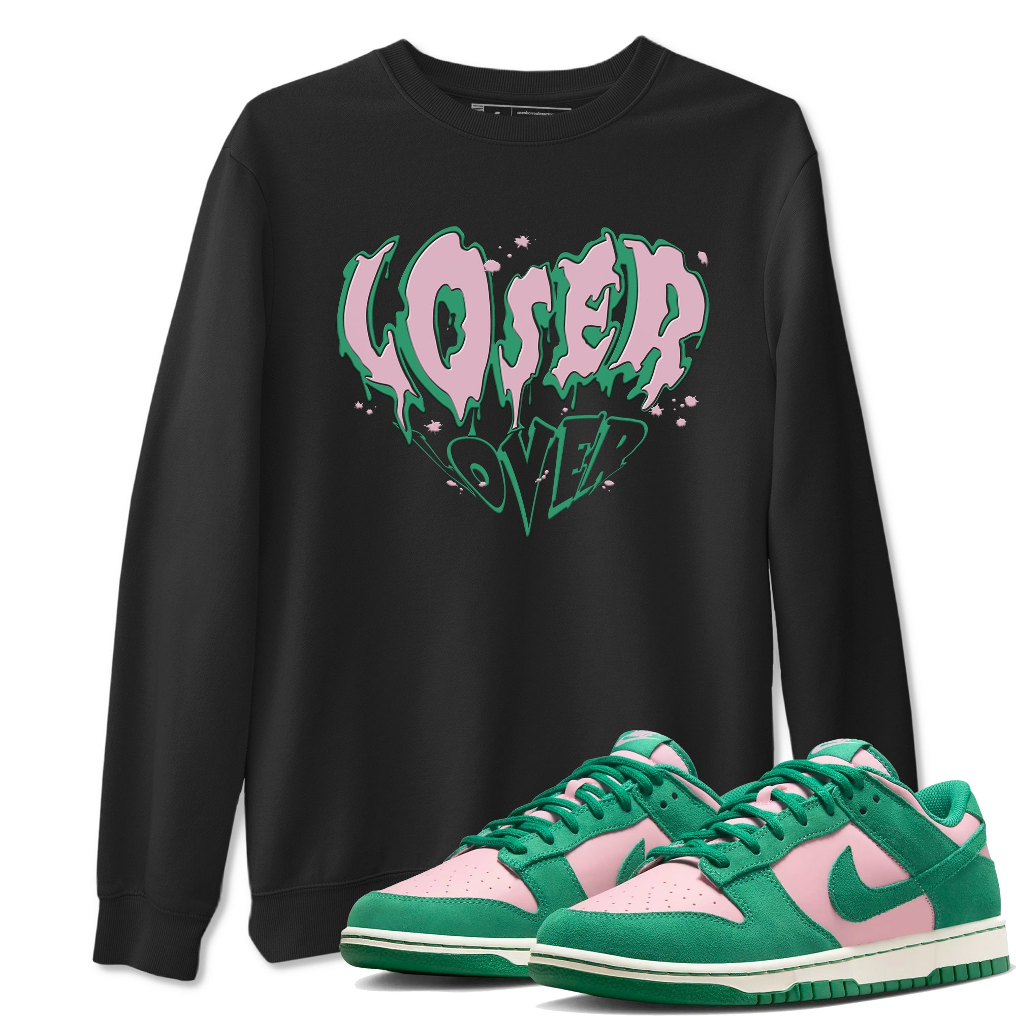 Dunk Low Medium Soft Pink Malachite shirt to match jordans Melting Loser Lover sneaker tees Dunk Retro SE Medium Soft Pink Malachite Drip Gear Zone unisex cotton Black 1 crew neck shirt