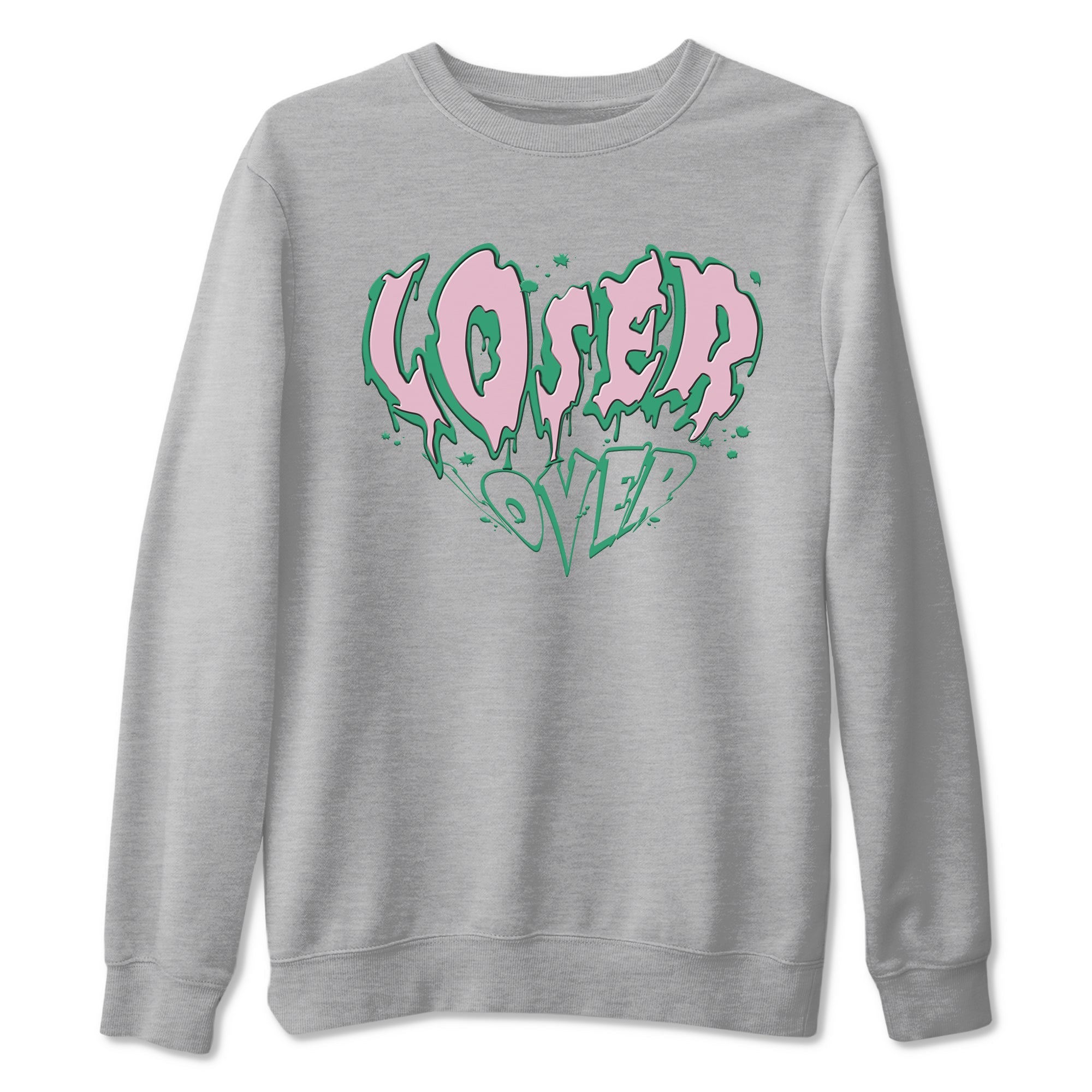 Dunk Low Medium Soft Pink Malachite shirt to match jordans Melting Loser Lover sneaker tees Dunk Retro SE Medium Soft Pink Malachite Drip Gear Zone unisex cotton Heather Grey 2 crew neck shirt