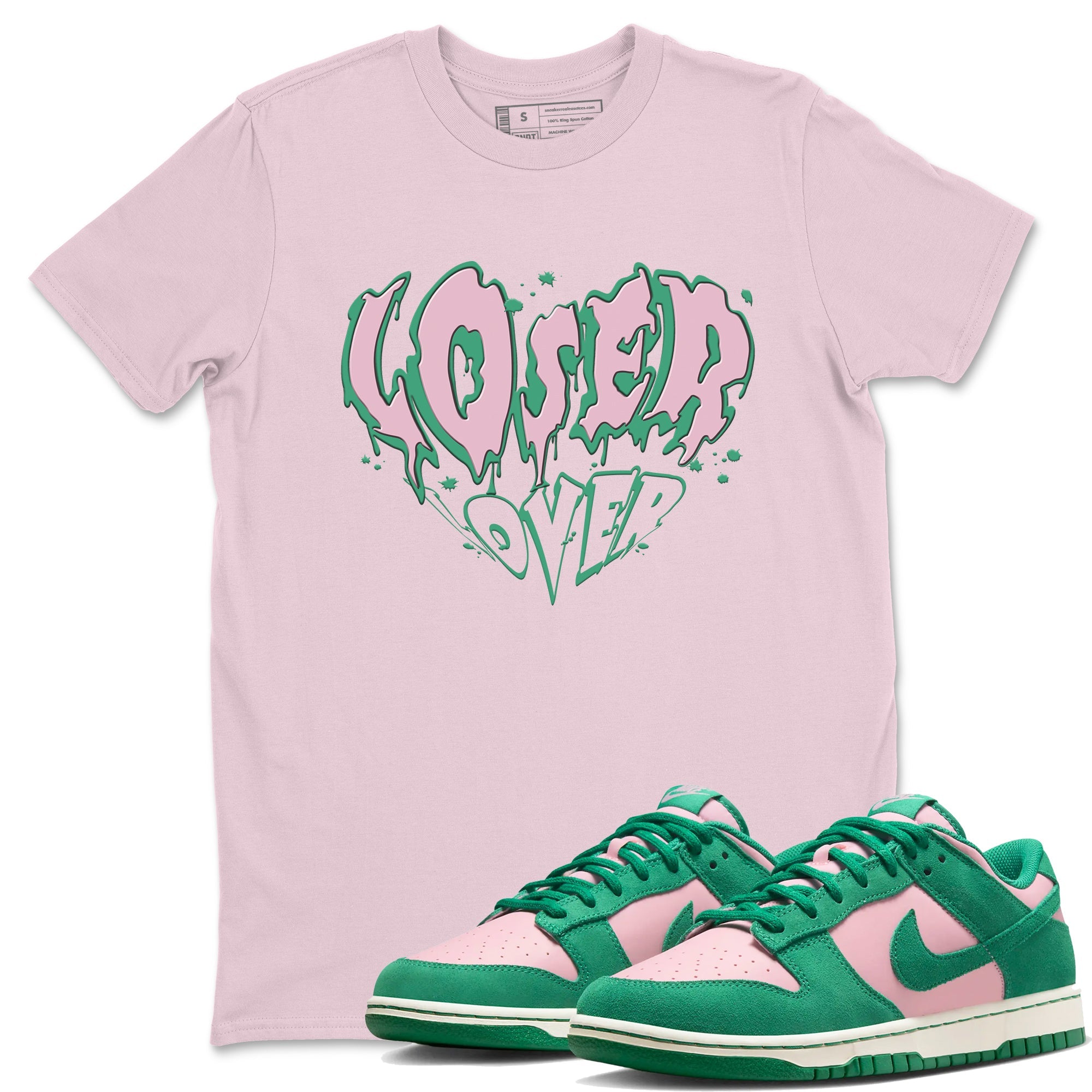 Dunk Low Medium Soft Pink Malachite shirt to match jordans Melting Loser Lover sneaker tees Dunk Retro SE Medium Soft Pink Malachite Drip Gear Zone unisex cotton Pink 1 crew neck shirt