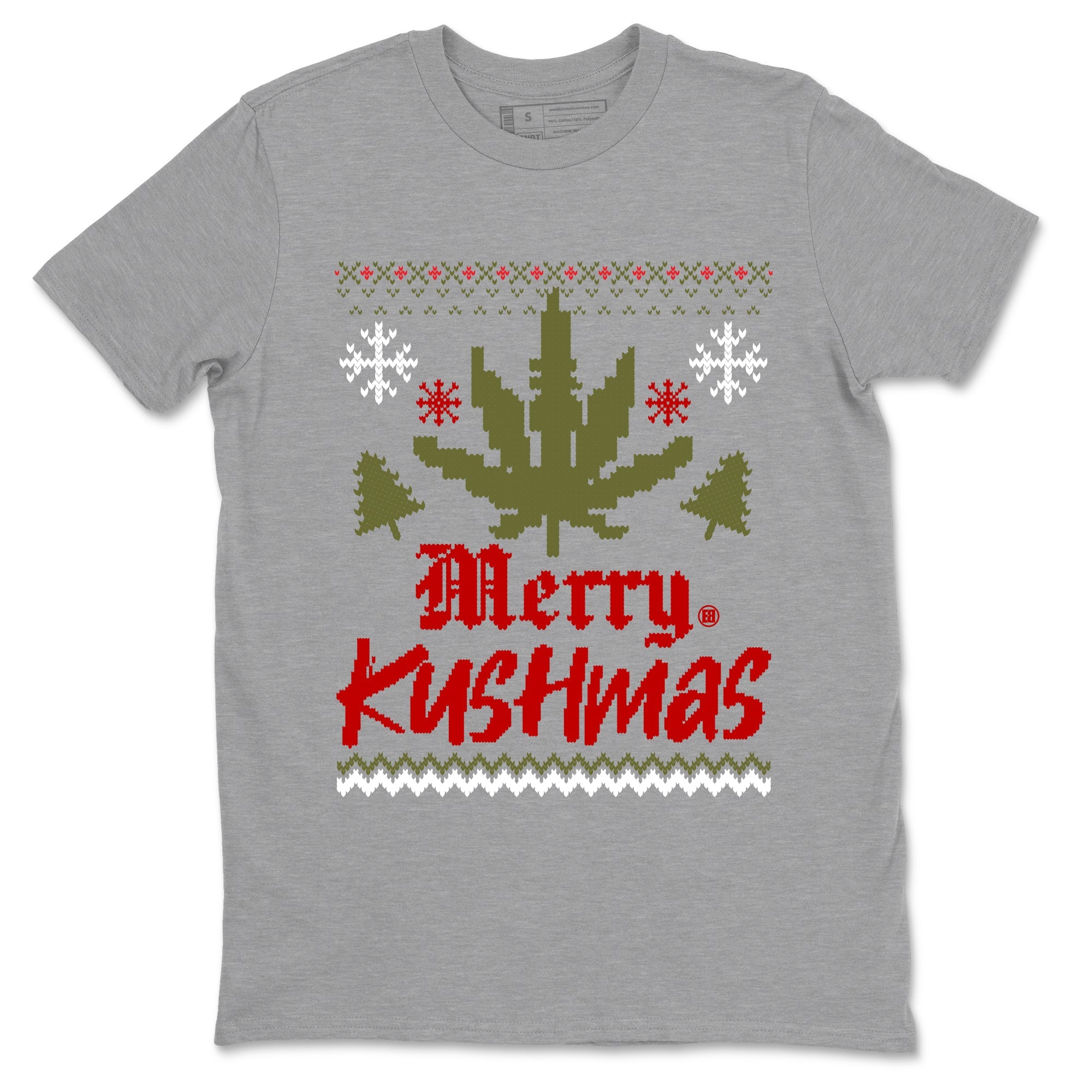 Air Jordan 1 Low Travis Scott Medium Olive t-shirts to match sneakers Merry Kushmas sneaker match tees Travis Scott Olive match shoes to clothes Drip Gear Zone unisex cotton Heather Grey 2 shirts