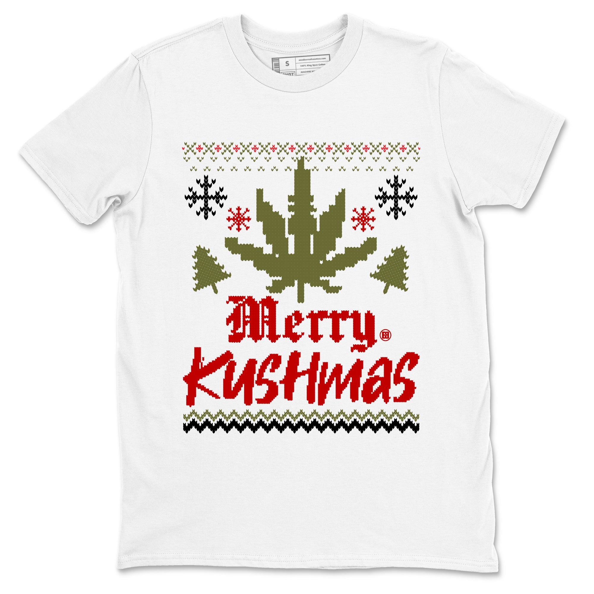 Air Jordan 1 Low Travis Scott Medium Olive t-shirts to match sneakers Merry Kushmas sneaker match tees Travis Scott Olive match shoes to clothes Drip Gear Zone unisex cotton White 2 shirts