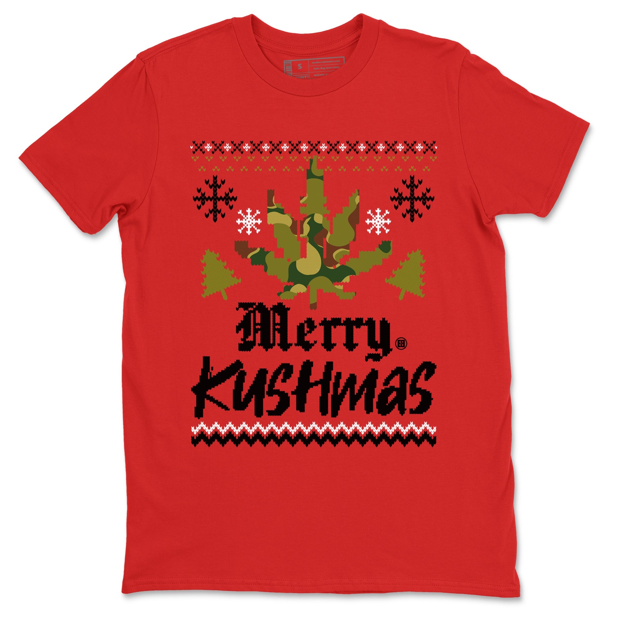 Air Max 90 Reverse Duck Camo t-shirts to match sneakers Merry Kushmas sneaker match tees Air Max 90 Reverse Duck Camo match shoes to clothes Drip Gear Zone unisex cotton Red 2 shirts