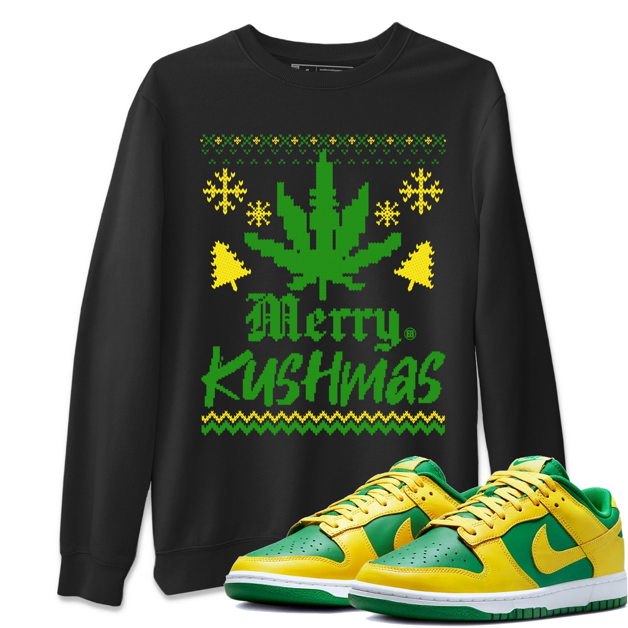 Dunk Reverse Brazil t-shirts to match sneakers Merry Kushmas sneaker match tees Dunk Reverse Brazil match shoes to clothes Drip Gear Zone unisex cotton Black 1 shirts