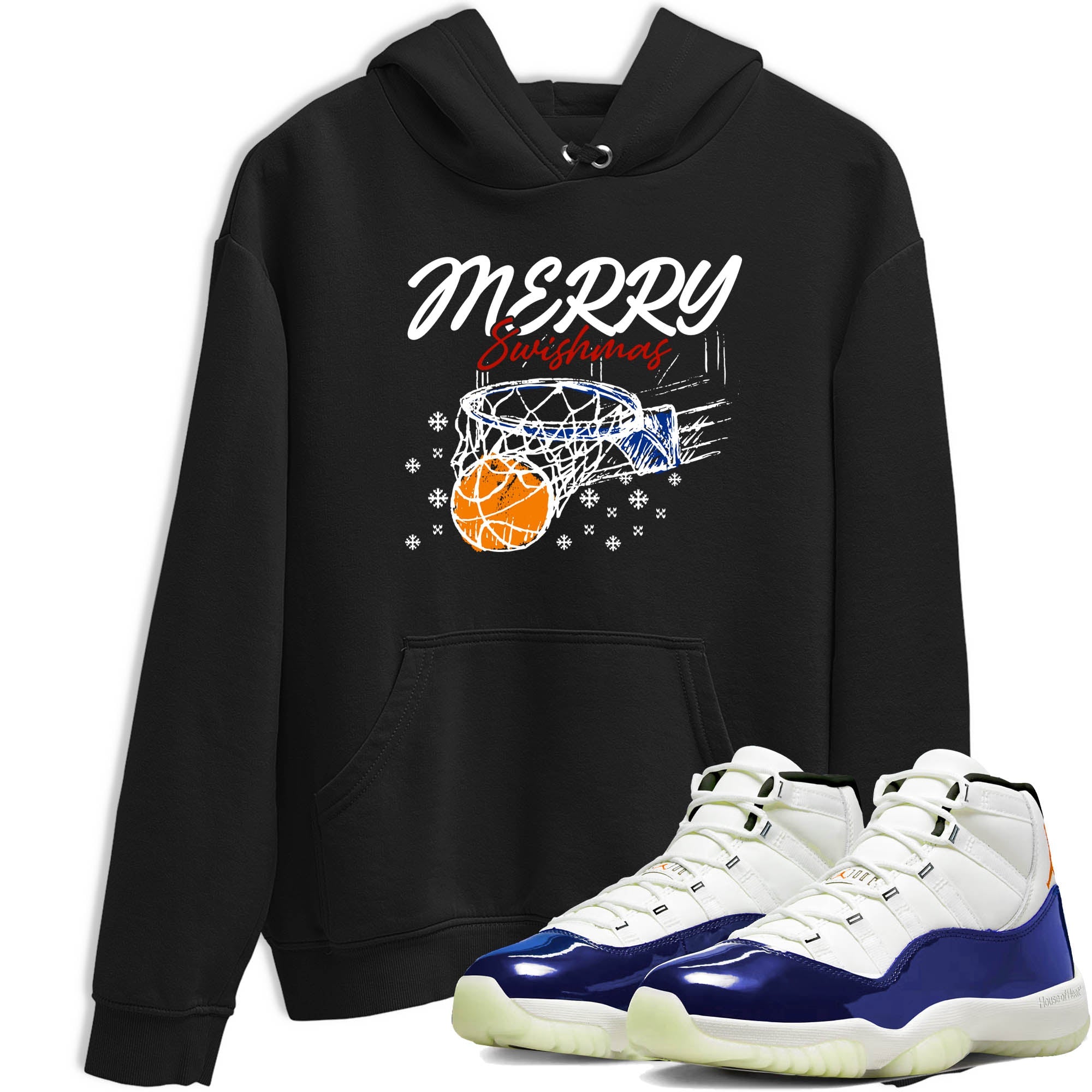 Sneaker Threads  Sneaker Tees To Match Air Jordan 11 Rare Air  Merry Swishmas Graphic Tee Black 1. Perfect for Jordan releases 2025 colorways.
