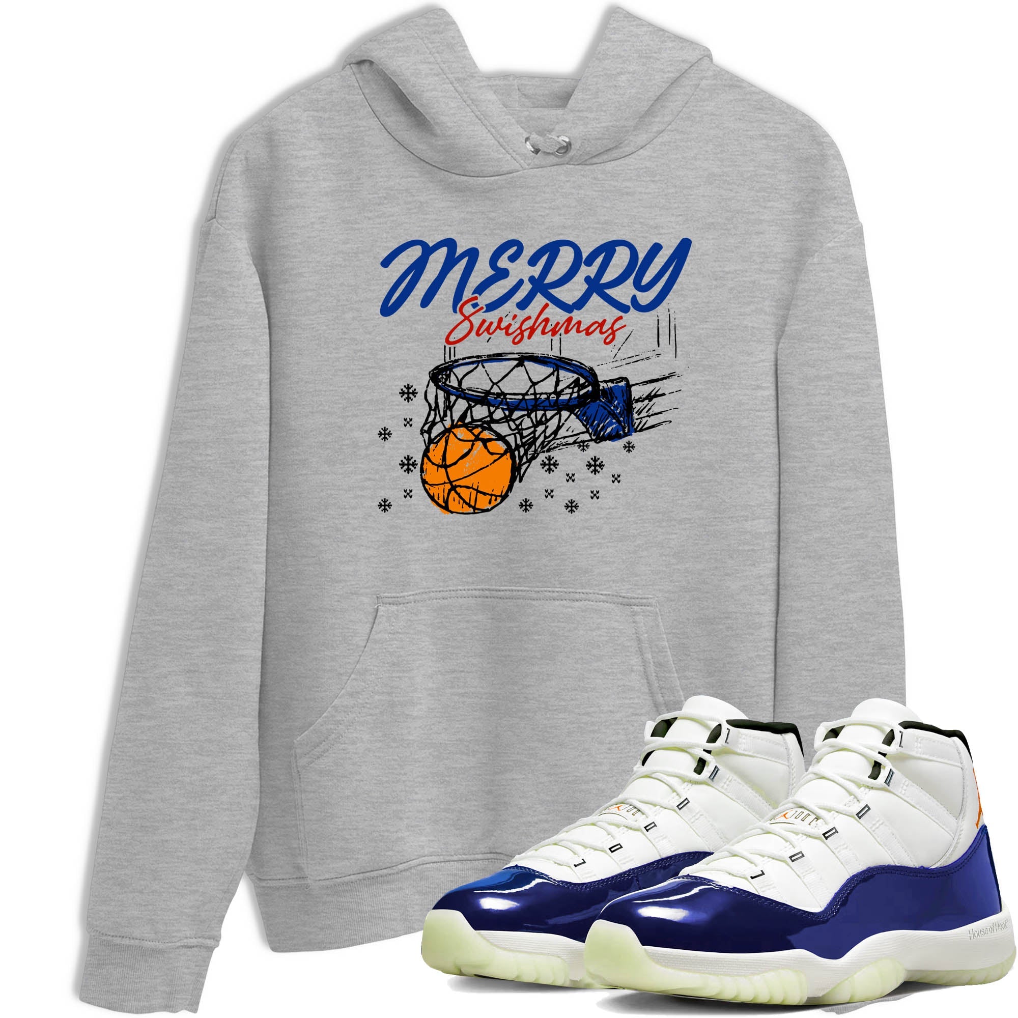 Sneaker Threads  Sneaker Tees To Match Air Jordan 11 Rare Air  Merry Swishmas Graphic Tee Heather Grey 1. Perfect for Jordan releases 2025 colorways.