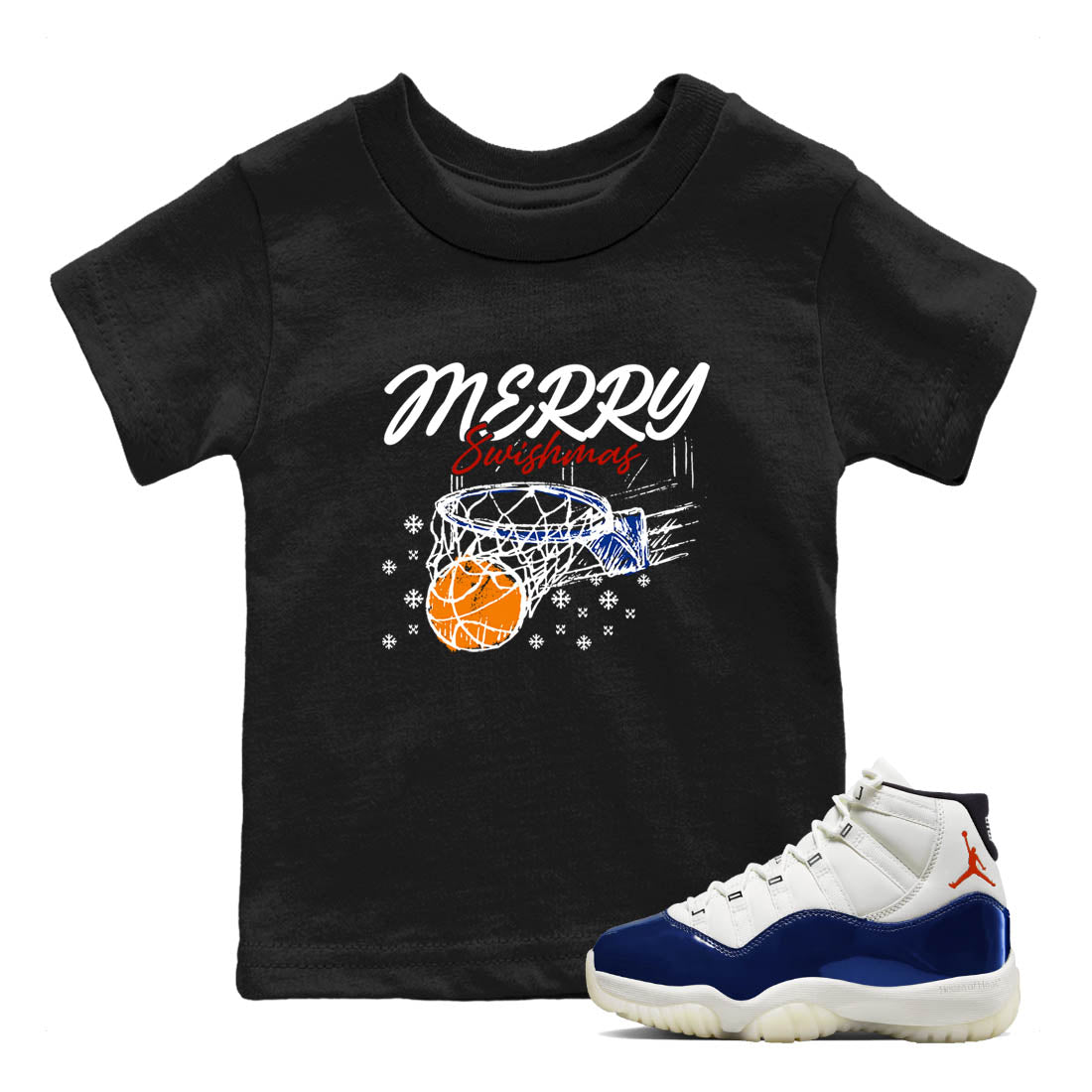 Sneaker Threads  Sneaker Tees To Match Air Jordan 11 Rare Air  Merry Swishmas Youth Graphic Tee Black 1. Perfect for Jordan releases 2025 colorways.