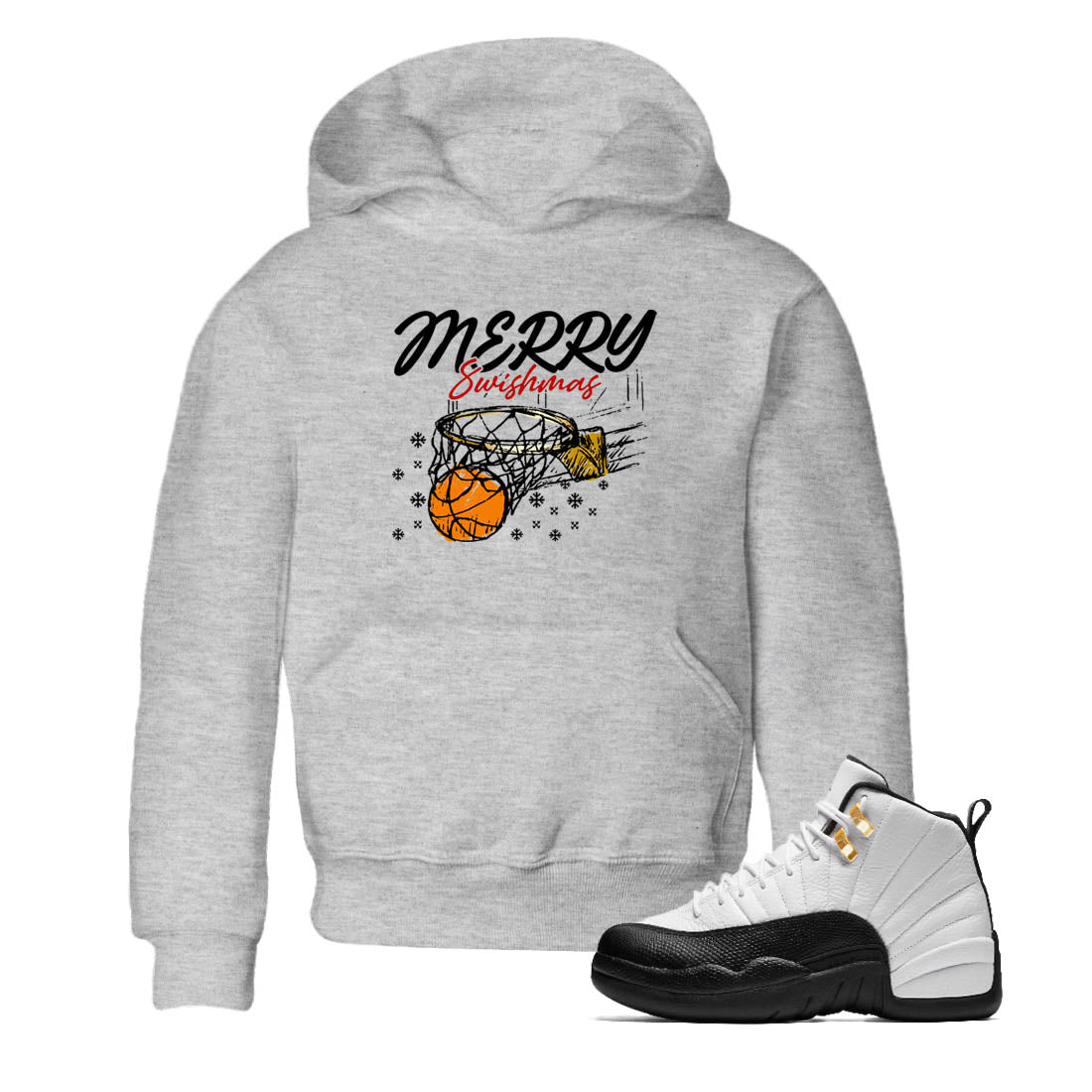 Sneaker Threads  Sneaker Tees To Match Air Jordan 12 Taxi  Merry Swishmas Youth Graphic Tee Heather Grey 1. Perfect for Jordan releases 2025 colorways.
