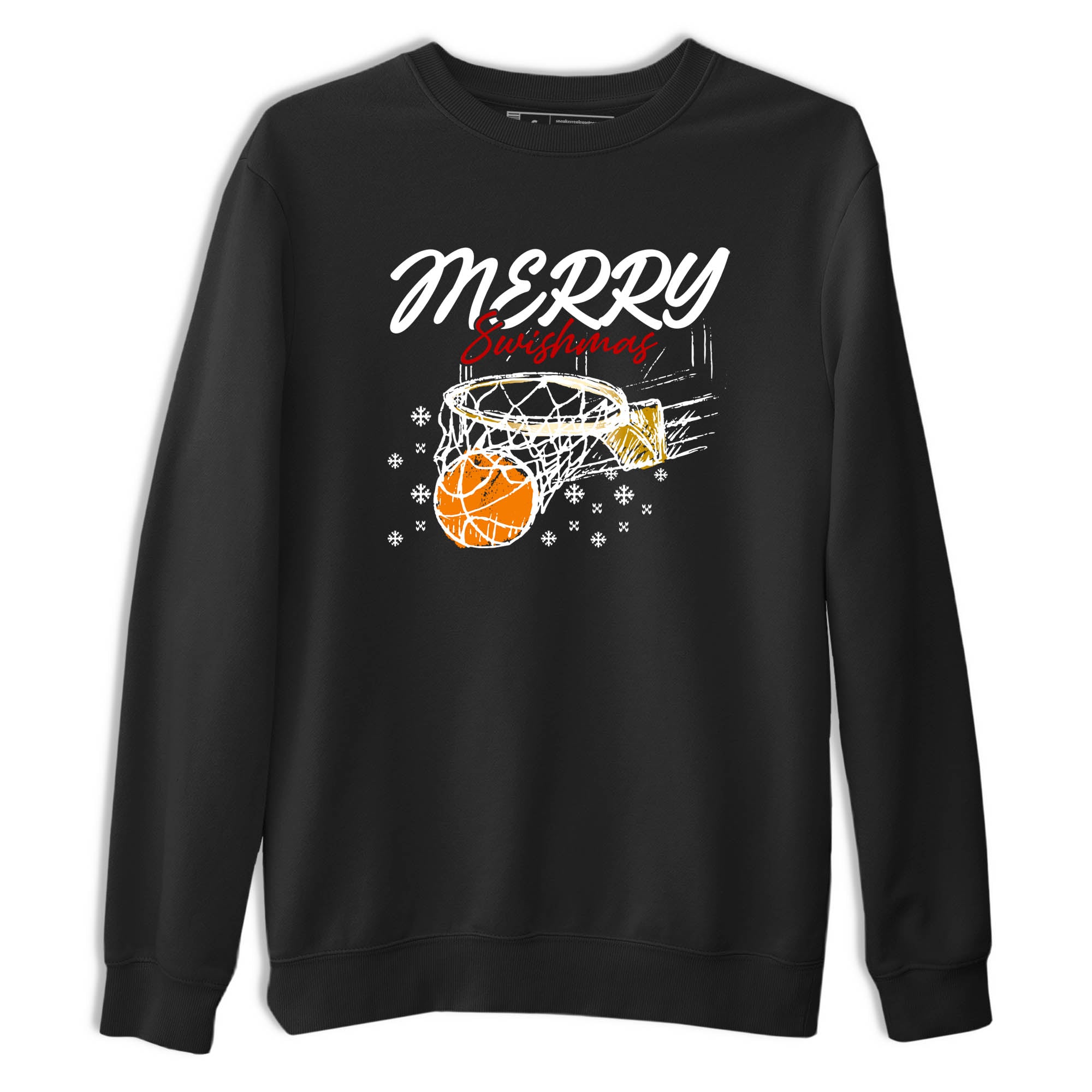 Sneaker Threads  Sneaker Tees To Match Air Jordan 12 Taxi  Merry Swishmas Graphic Tee Black 2. Perfect for Jordan releases 2025 colorways.