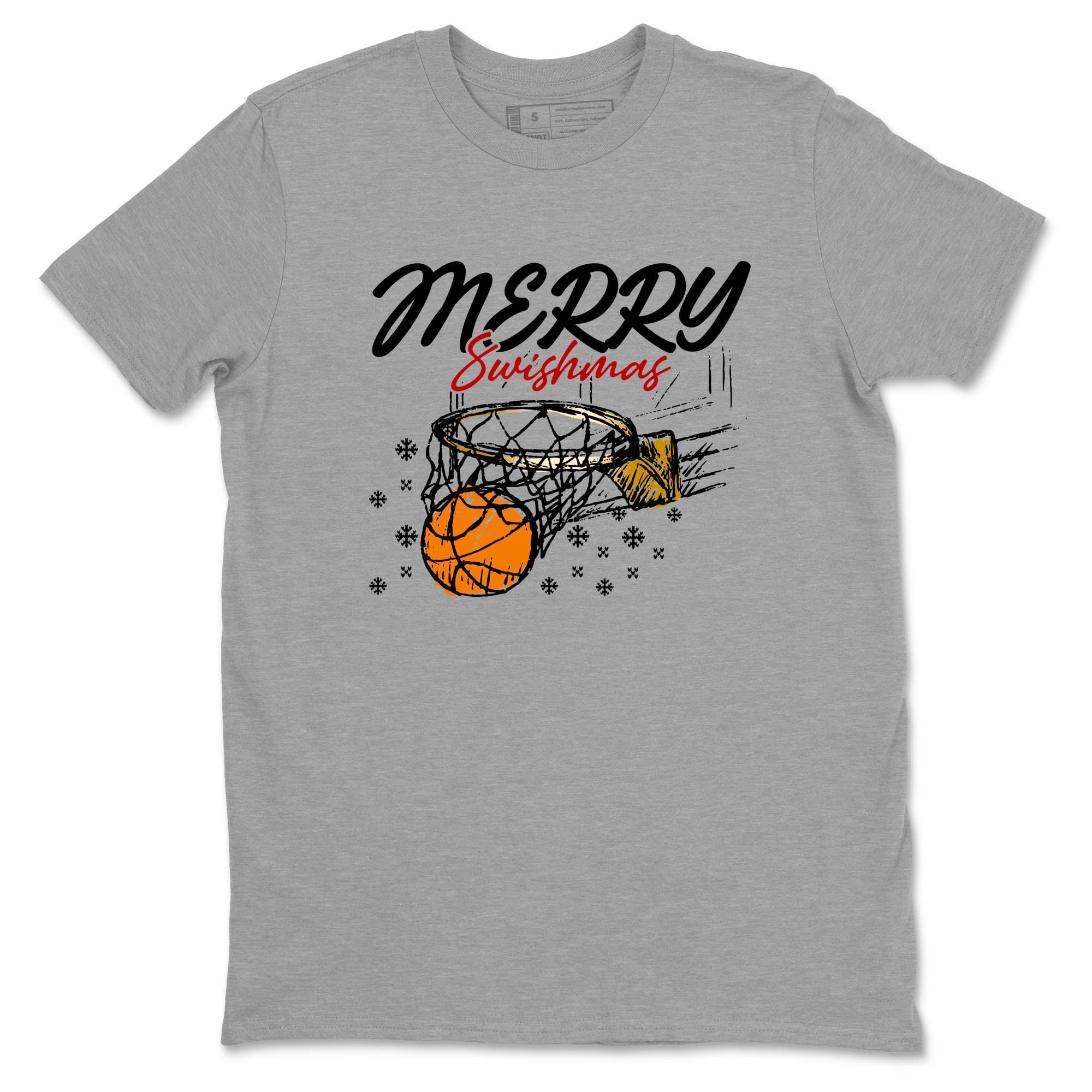 Sneaker Threads  Sneaker Tees To Match Air Jordan 12 Taxi  Merry Swishmas Graphic Tee Heather Grey 2. Perfect for Jordan releases 2025 colorways.