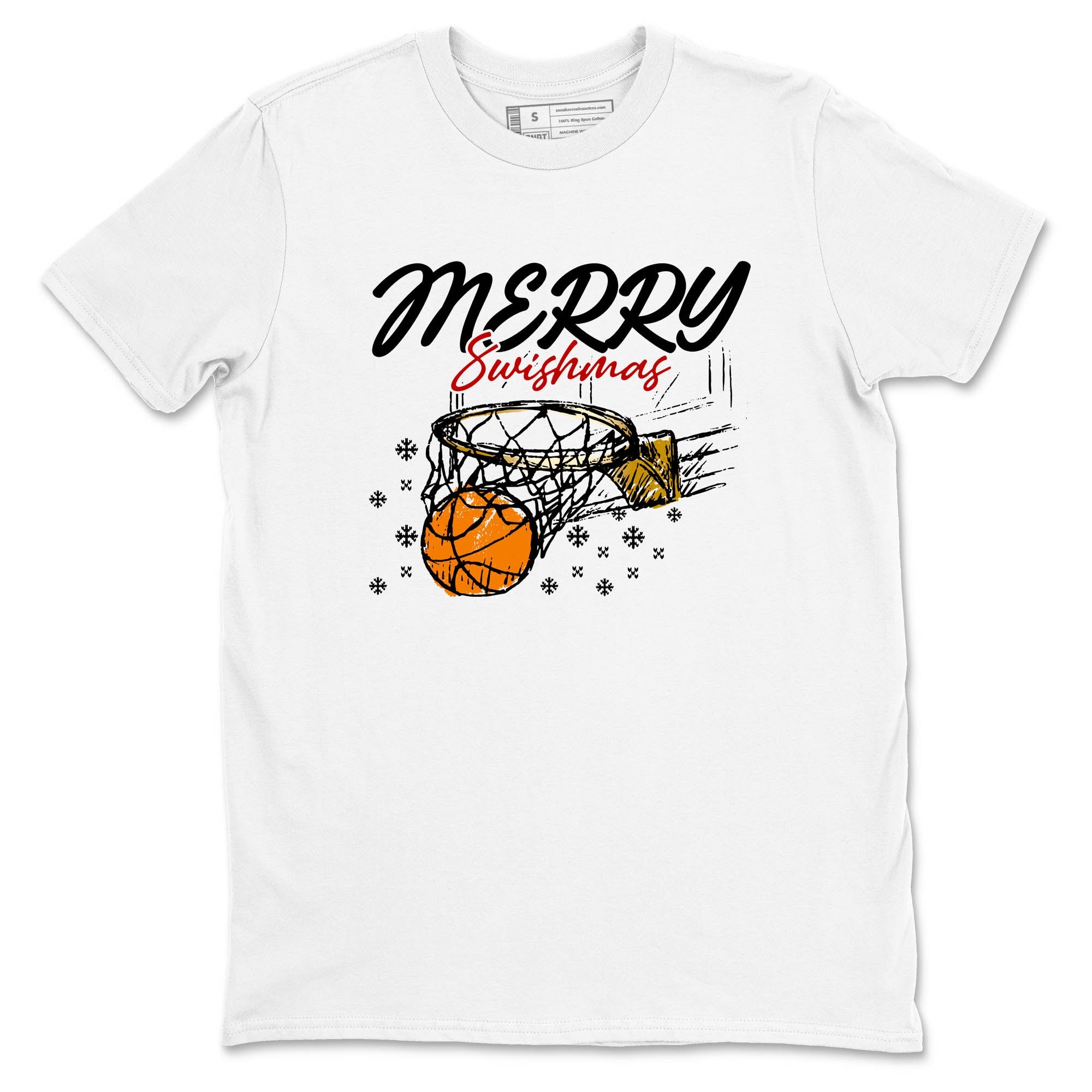 Sneaker Threads  Sneaker Tees To Match Air Jordan 12 Taxi  Merry Swishmas Graphic Tee White 2. Perfect for Jordan releases 2025 colorways.