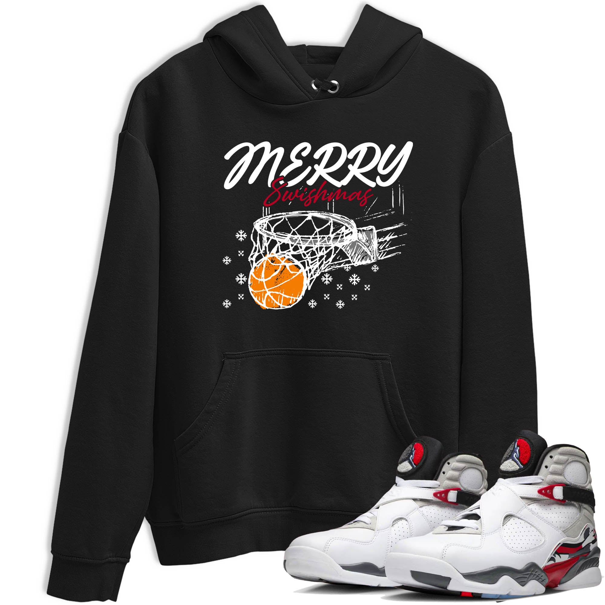 Sneaker Threads  Basketball Graphic T shirt Air Jordan 8 Bunny  Merry Swishmas Graphic Tee Black 1. Perfect for Jordan releases 2025 colorways.