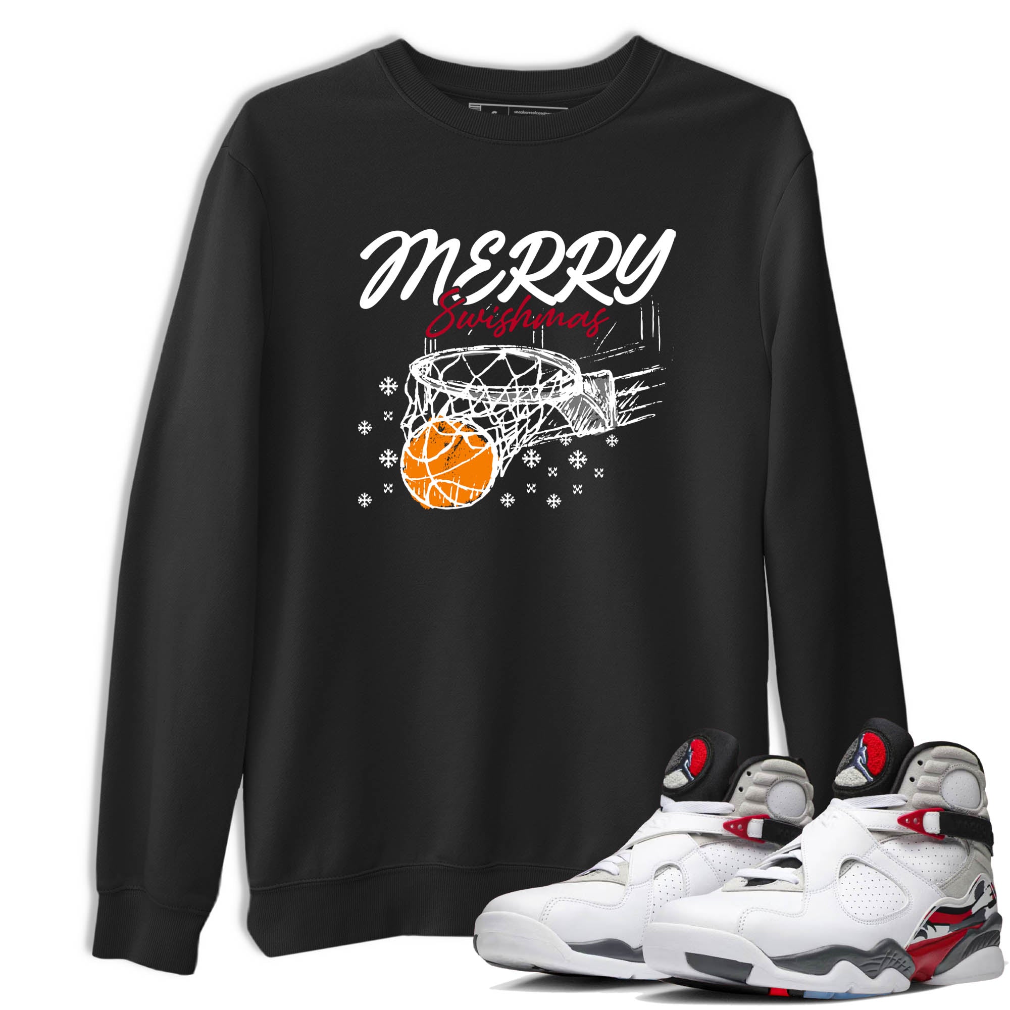 Sneaker Threads  Basketball Graphic T shirt Air Jordan 8 Bunny  Merry Swishmas Graphic Tee Black 1. Perfect for Jordan releases 2025 colorways.