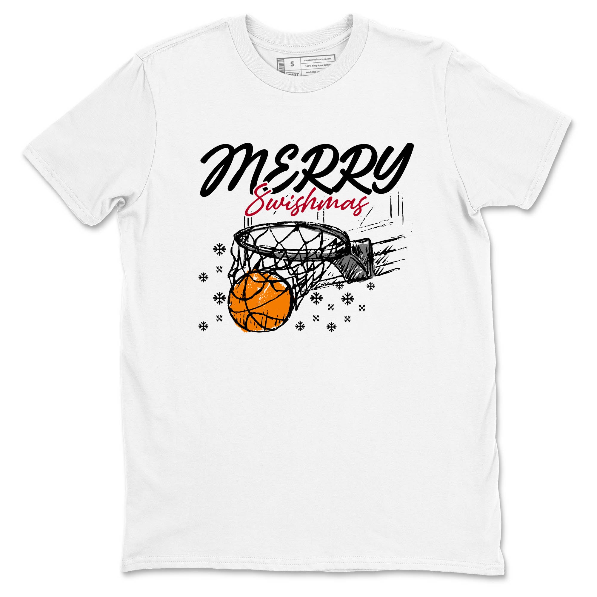 Sneaker Threads  Basketball Graphic T shirt Air Jordan 8 Bunny  Merry Swishmas Graphic Tee White 2. Perfect for Jordan releases 2025 colorways.