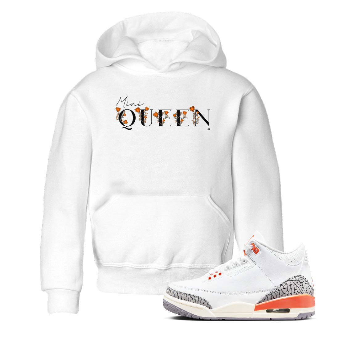 3s Georgia Peach shirt to match jordans Mini Queen sneaker tees Air Jordan 3 Georgia Peach Drip Gear Zone baby toddler White 1 cotton Shirt