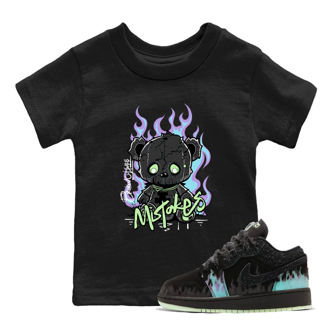 1s Fortune Fly shirts to match jordans Mistakes sneaker match tees Air Jordan 1 Fortune Fly match shoes to clothes Drip Gear Zone Youth Baby Black 1 tee