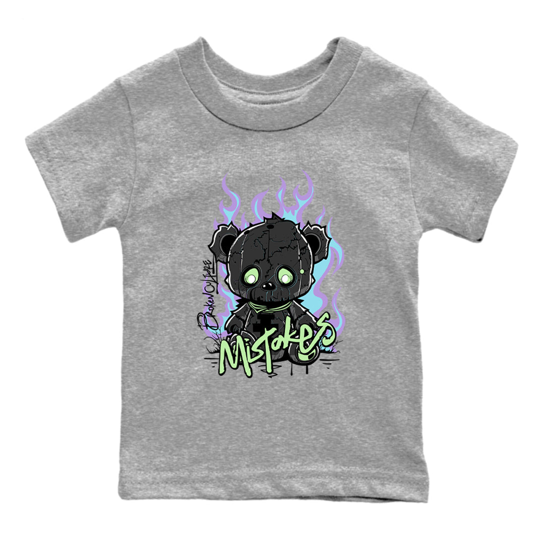 1s Fortune Fly shirts to match jordans Mistakes sneaker match tees Air Jordan 1 Fortune Fly match shoes to clothes Drip Gear Zone Youth Baby Heather Grey 2 tee