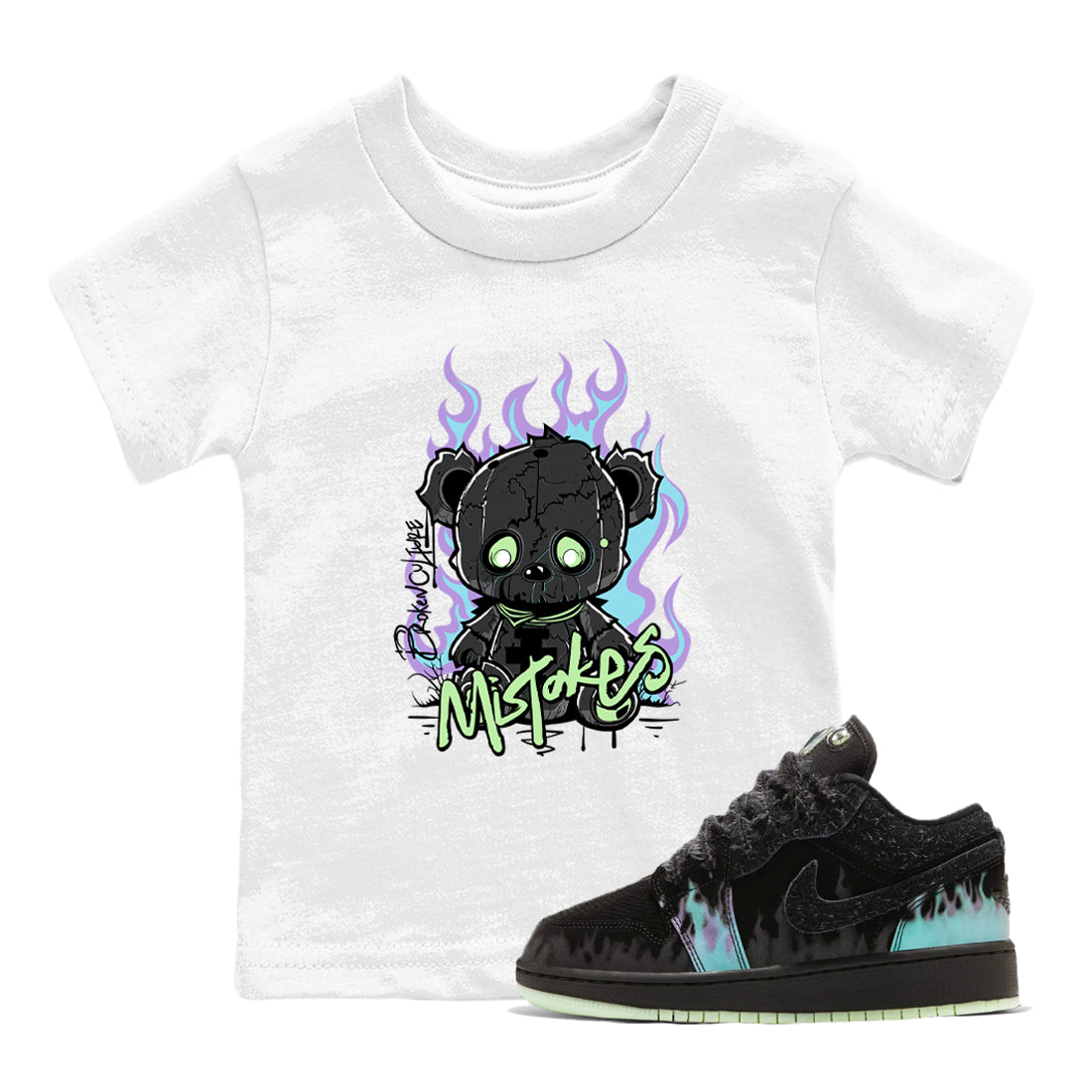 1s Fortune Fly shirts to match jordans Mistakes sneaker match tees Air Jordan 1 Fortune Fly match shoes to clothes Drip Gear Zone Youth Baby White 1 tee