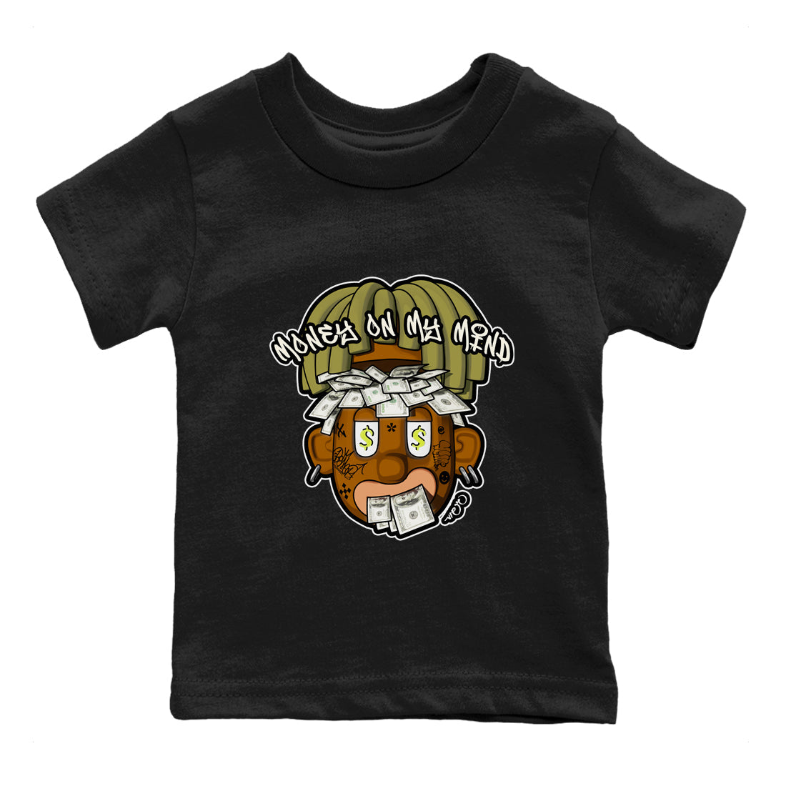 Air Jordan 1 Travis Scott Golf shirt to match jordans Money On My Mind sneaker tees AJ1 Travis Scott Golf Drip Gear Zone Baby Toddler Black 2 T-Shirt