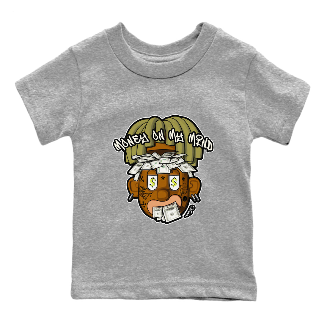 Air Jordan 1 Travis Scott Golf shirt to match jordans Money On My Mind sneaker tees AJ1 Travis Scott Golf Drip Gear Zone Baby Toddler Heather Grey 2 T-Shirt