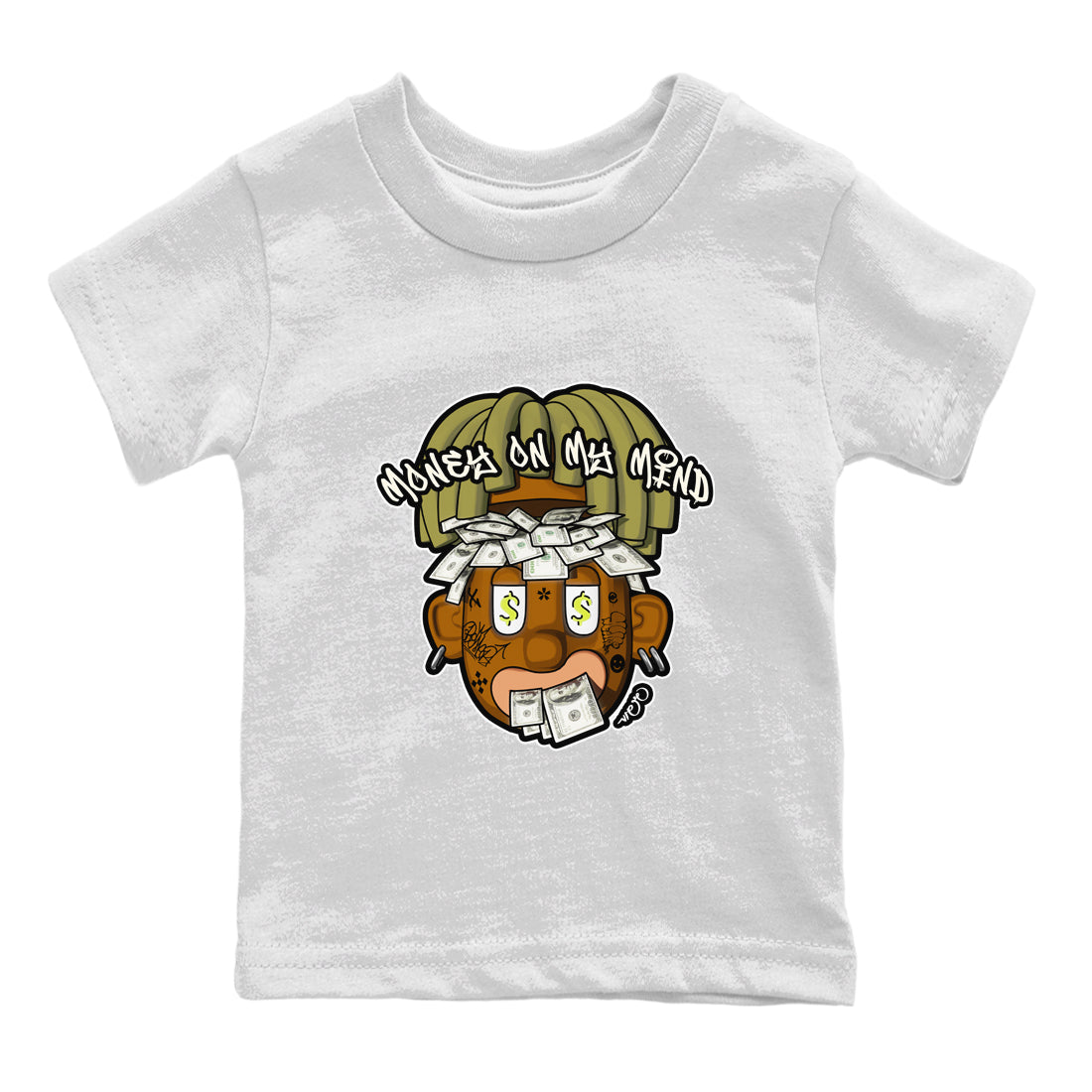 Air Jordan 1 Travis Scott Golf shirt to match jordans Money On My Mind sneaker tees AJ1 Travis Scott Golf Drip Gear Zone Baby Toddler White 2 T-Shirt
