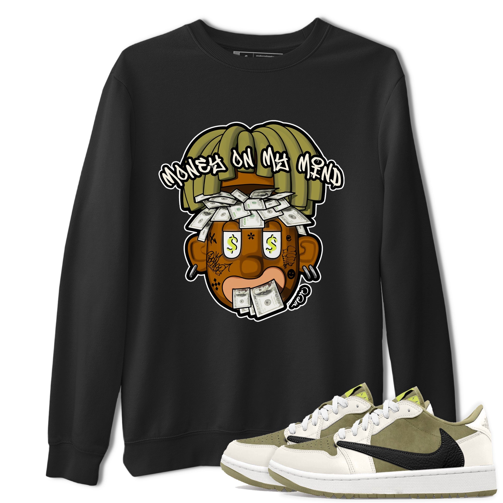 Air Jordan 1 Travis Scott Golf shirt to match jordans Money On My Mind sneaker tees AJ1 Travis Scott Golf Drip Gear Zone Unisex Black 1 T-Shirt