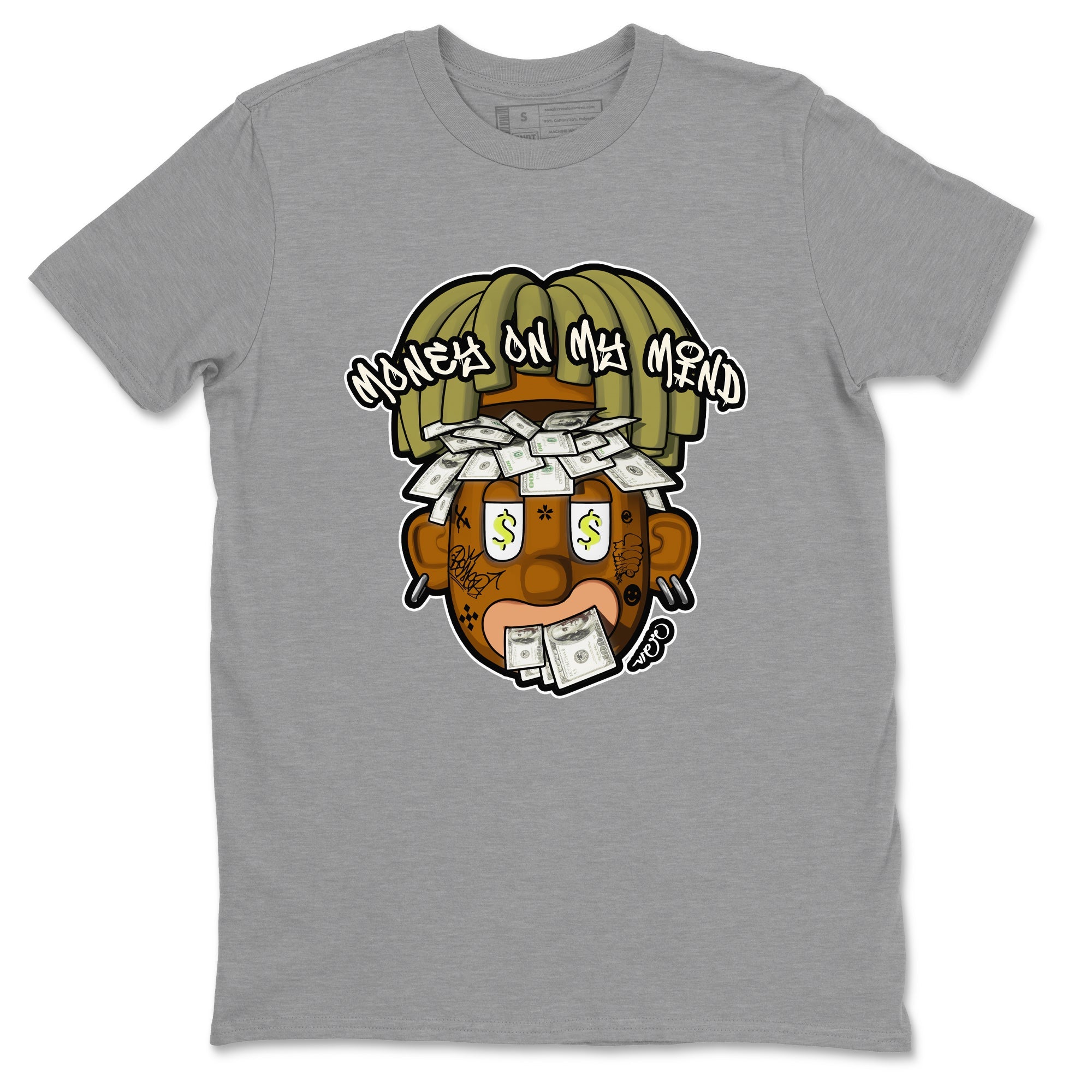 Air Jordan 1 Travis Scott Golf shirt to match jordans Money On My Mind sneaker tees AJ1 Travis Scott Golf Drip Gear Zone Unisex Heather Grey 2 T-Shirt