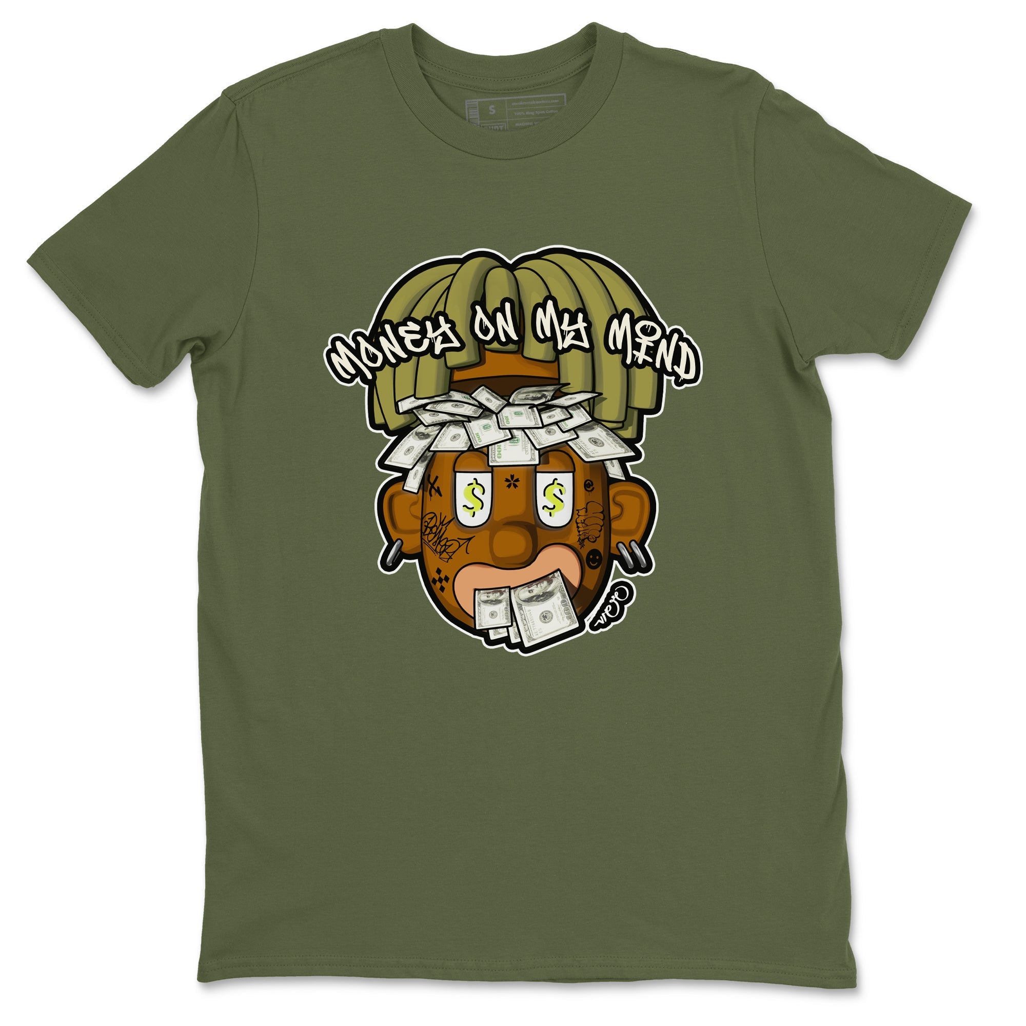 Air Jordan 1 Travis Scott Golf shirt to match jordans Money On My Mind sneaker tees AJ1 Travis Scott Golf Drip Gear Zone Unisex Military Green 2 T-Shirt