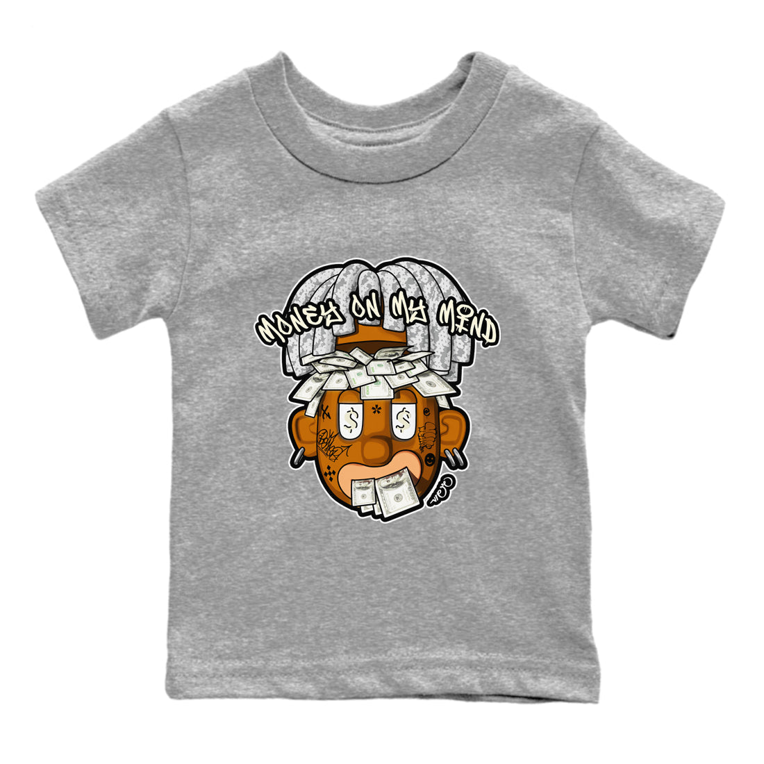 Yeezy 350 Static shirt to match jordans Money On My Mind sneaker tees Adidas Yeezy 350 Static Drip Gear Zone Baby Toddler Heather Grey 2 T-Shirt