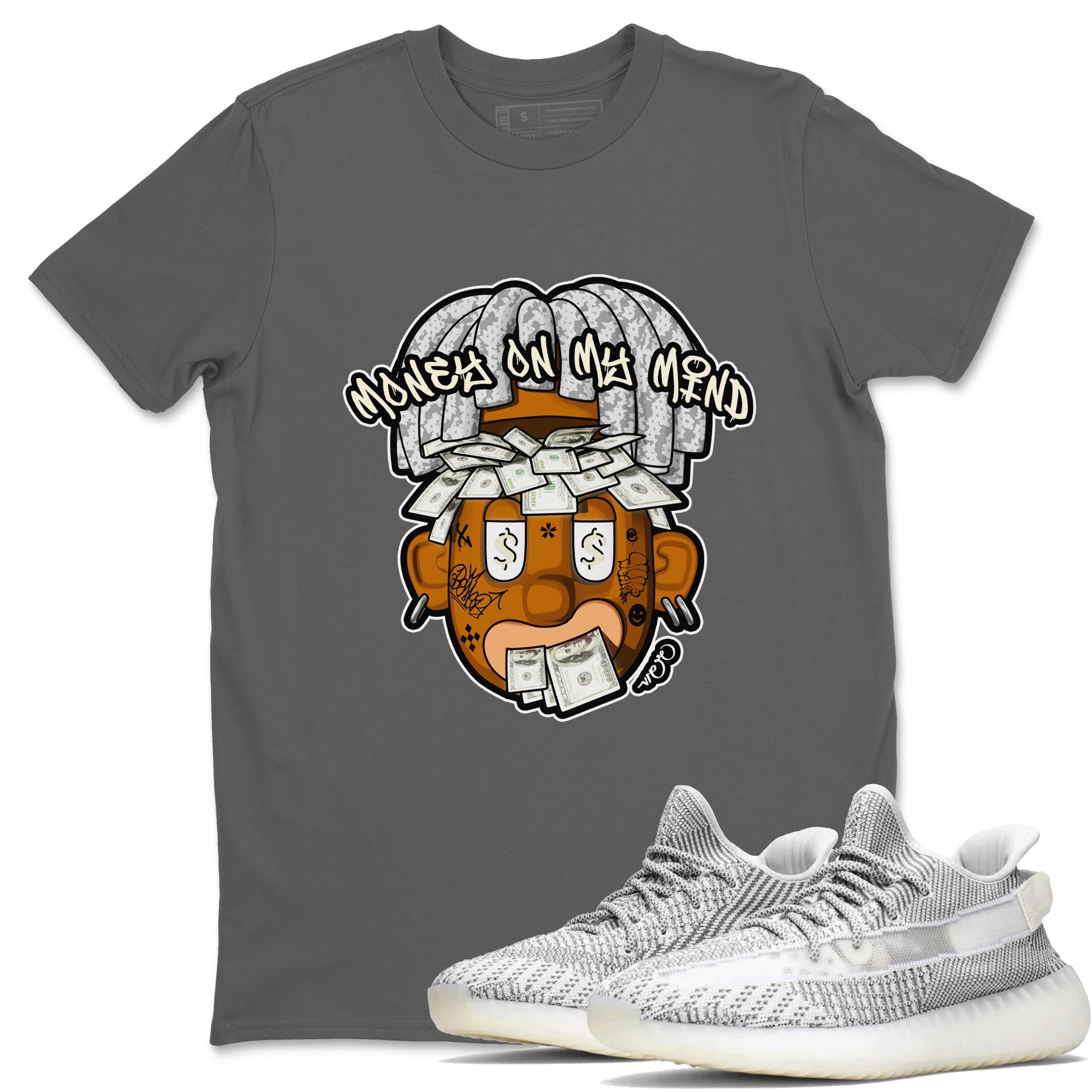 Yeezy 350 Static shirt to match jordans Money On My Mind sneaker tees Adidas Yeezy 350 Static Drip Gear Zone Unisex Cool Grey 1 T-Shirt