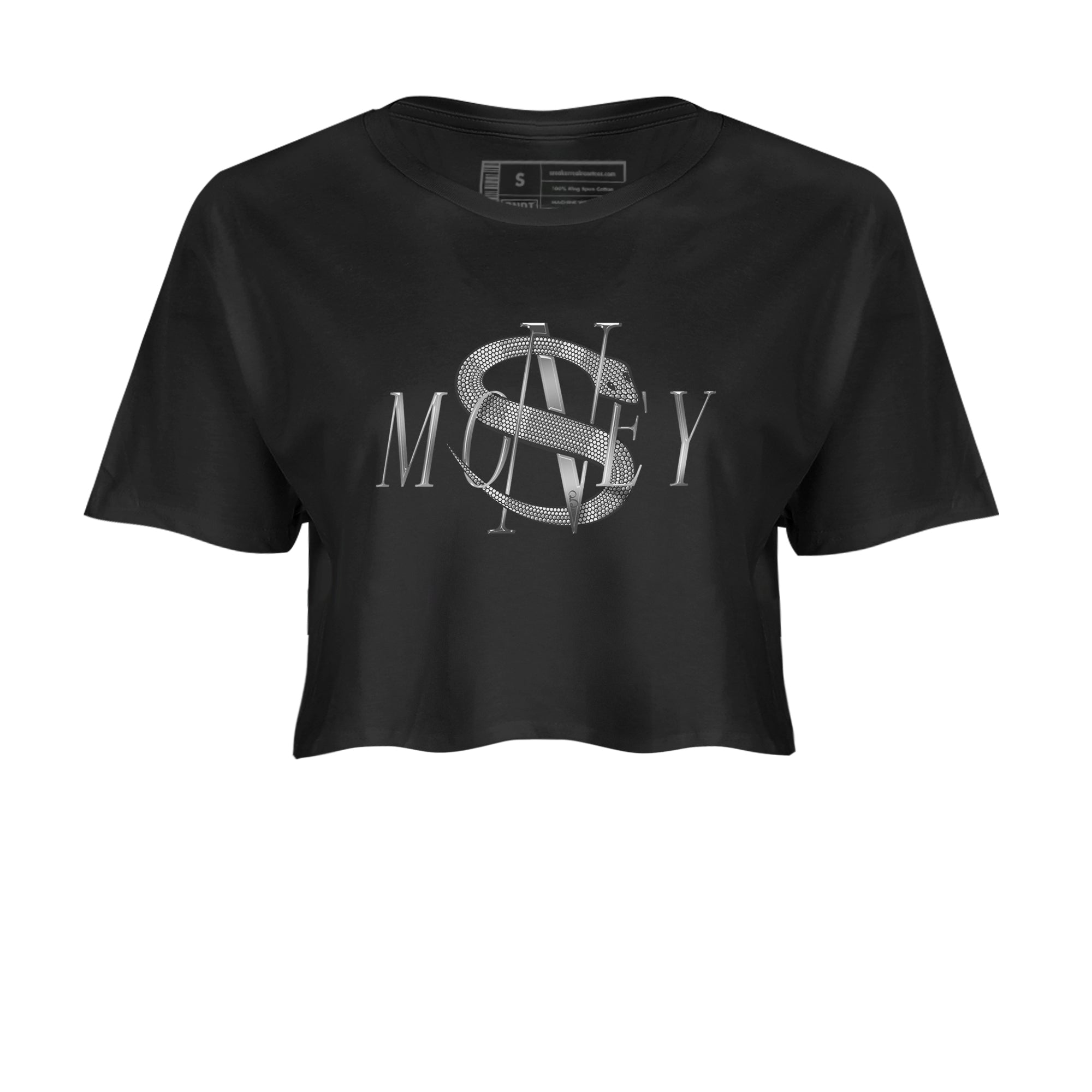 Air Jordan 1 Gift Giving shirt to match jordans Money Snake sneaker tees  Metal tees AJ1 Gift Giving Drip Gear Zone Black 2 Crop T-Shirt