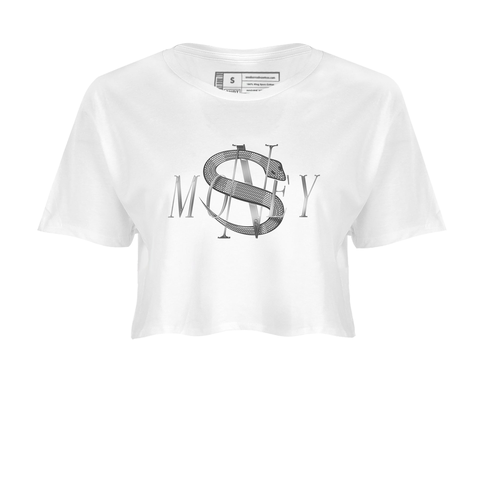 Air Jordan 1 Gift Giving shirt to match jordans Money Snake sneaker tees  Metal tees AJ1 Gift Giving Drip Gear Zone White 2 Crop T-Shirt